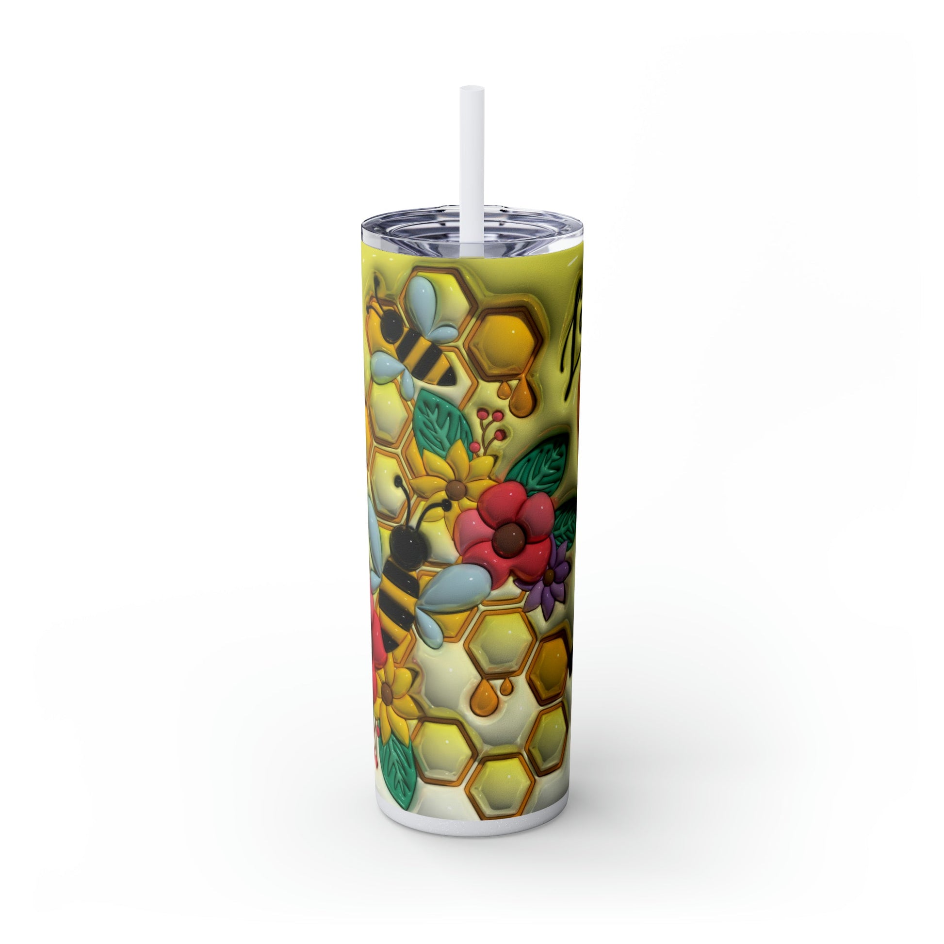 3D "Let It Bee" Skinny Tumbler with Straw, 20oz - Moon & Starr Handcrafted Jewelry && More!