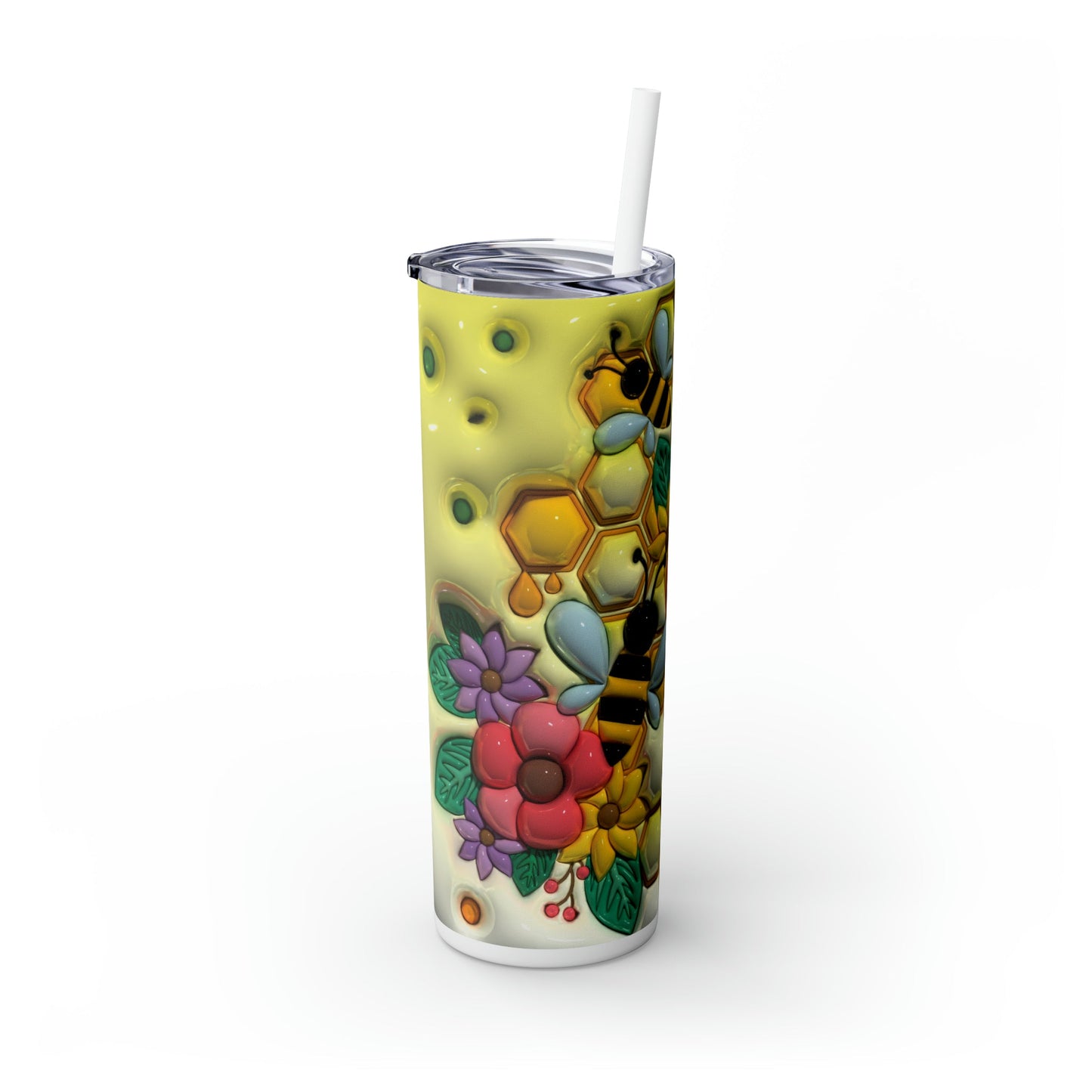 3D "Let It Bee" Skinny Tumbler with Straw, 20oz - Moon & Starr Handcrafted Jewelry && More!