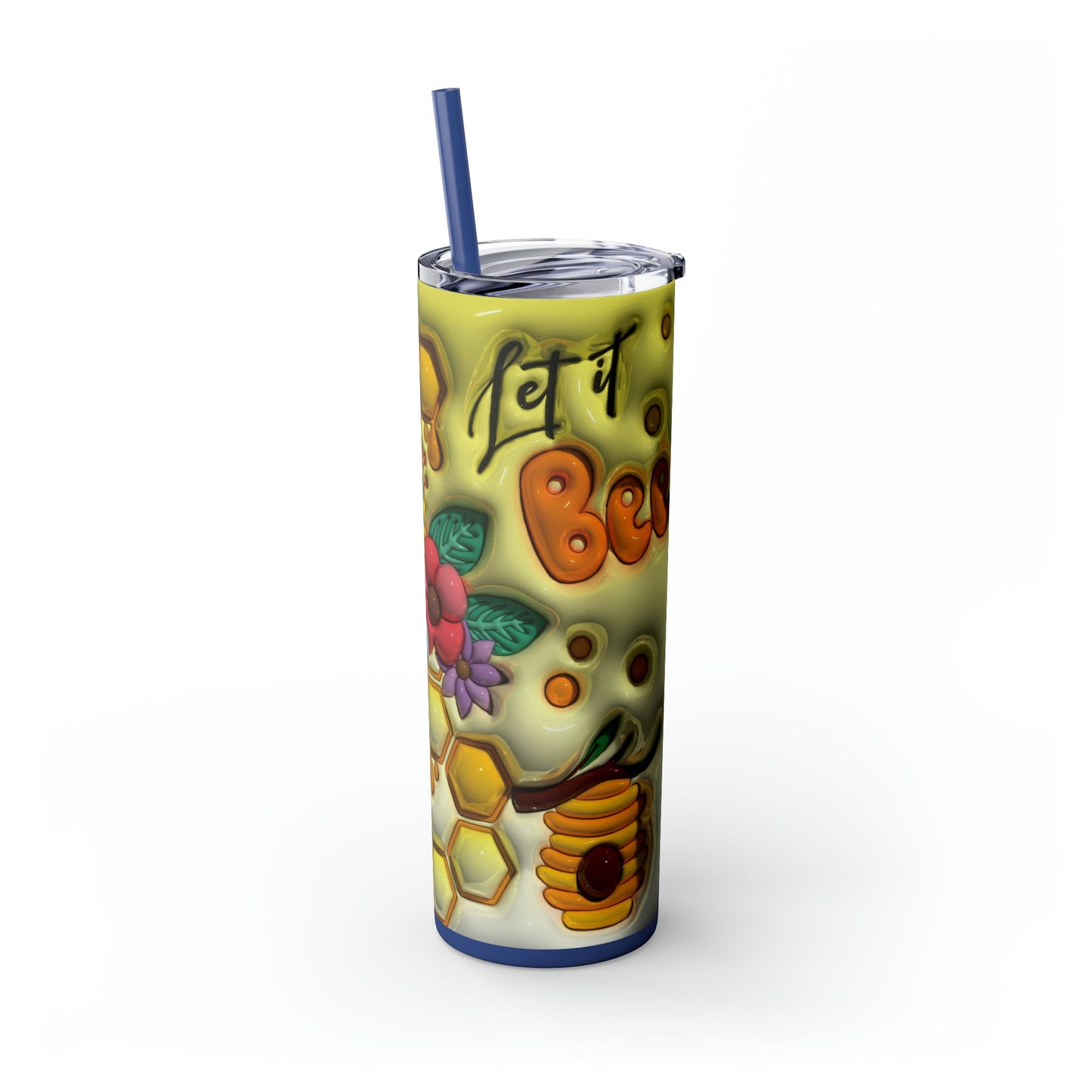 3D "Let It Bee" Skinny Tumbler with Straw, 20oz - Moon & Starr Handcrafted Jewelry && More!