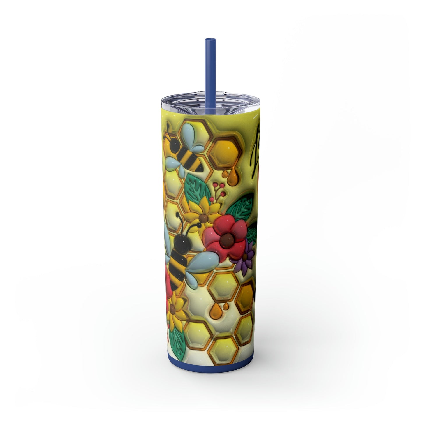 3D "Let It Bee" Skinny Tumbler with Straw, 20oz - Moon & Starr Handcrafted Jewelry && More!