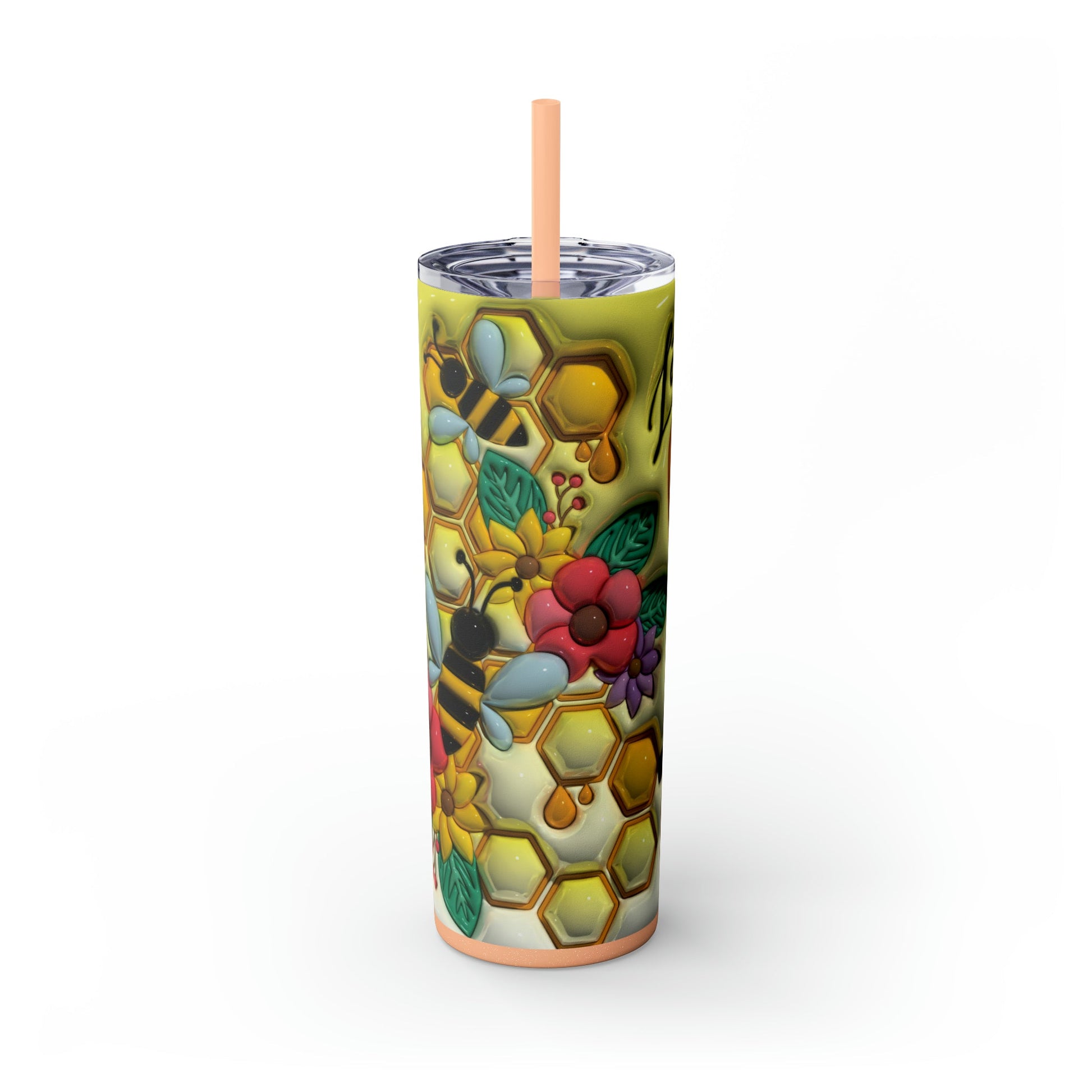 3D "Let It Bee" Skinny Tumbler with Straw, 20oz - Moon & Starr Handcrafted Jewelry && More!