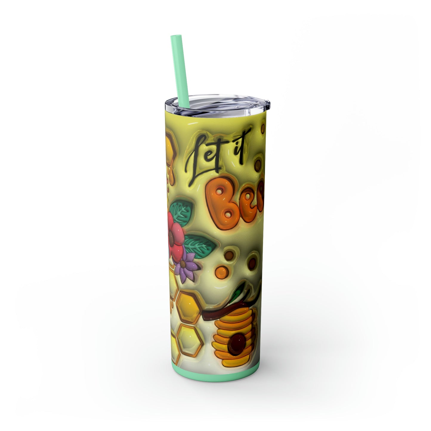 3D "Let It Bee" Skinny Tumbler with Straw, 20oz - Moon & Starr Handcrafted Jewelry && More!