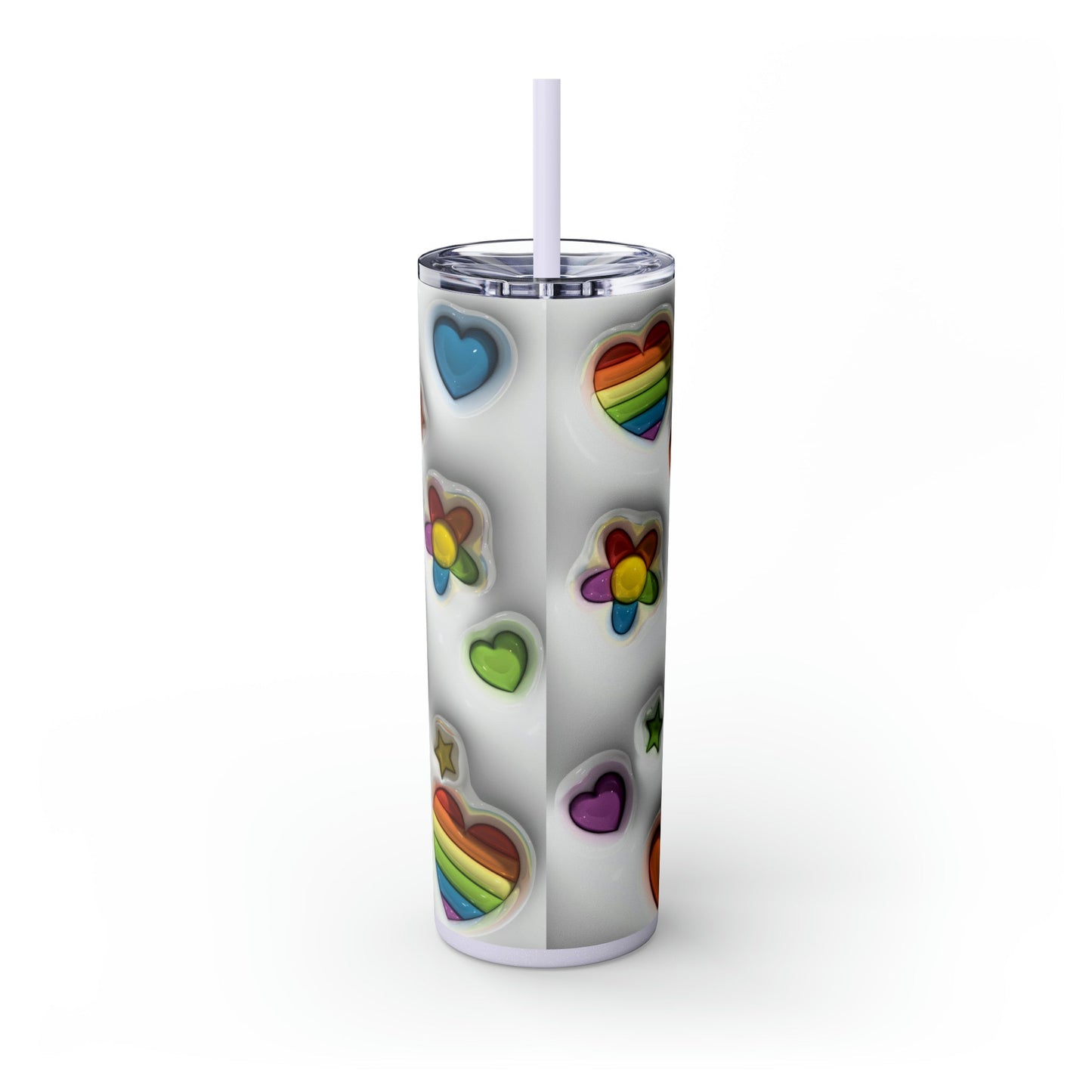 3D Pride Skinny Tumbler with Straw, 20oz - Moon & Starr Handcrafted Jewelry && More!