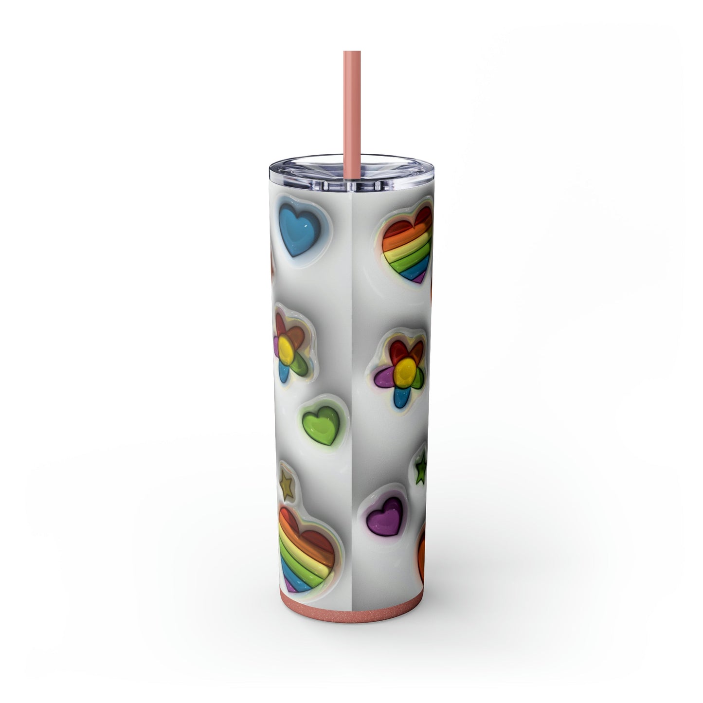 3D Pride Skinny Tumbler with Straw, 20oz - Moon & Starr Handcrafted Jewelry && More!