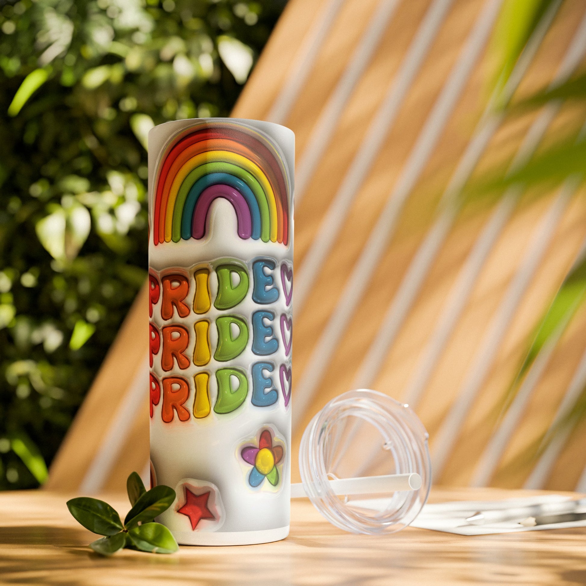 3D Pride Skinny Tumbler with Straw, 20oz - Moon & Starr Handcrafted Jewelry && More!