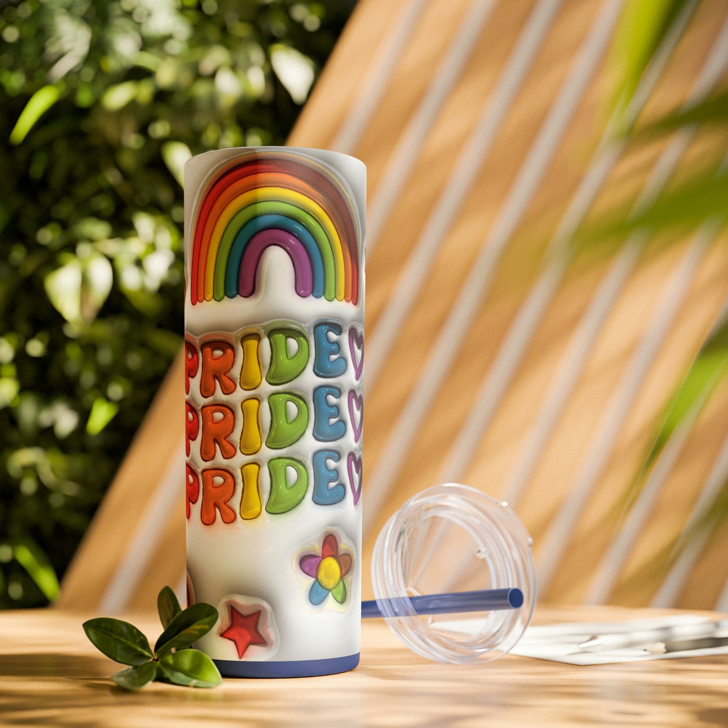 3D Pride Skinny Tumbler with Straw, 20oz - Moon & Starr Handcrafted Jewelry && More!