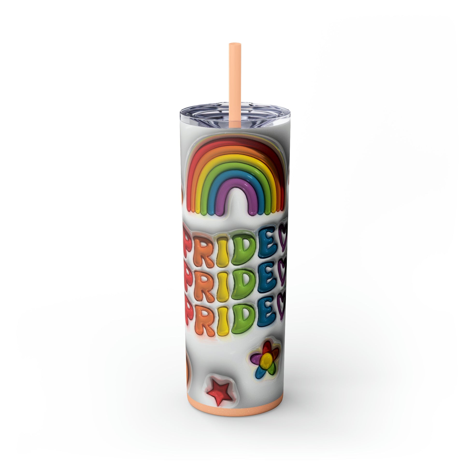 3D Pride Skinny Tumbler with Straw, 20oz - Moon & Starr Handcrafted Jewelry && More!