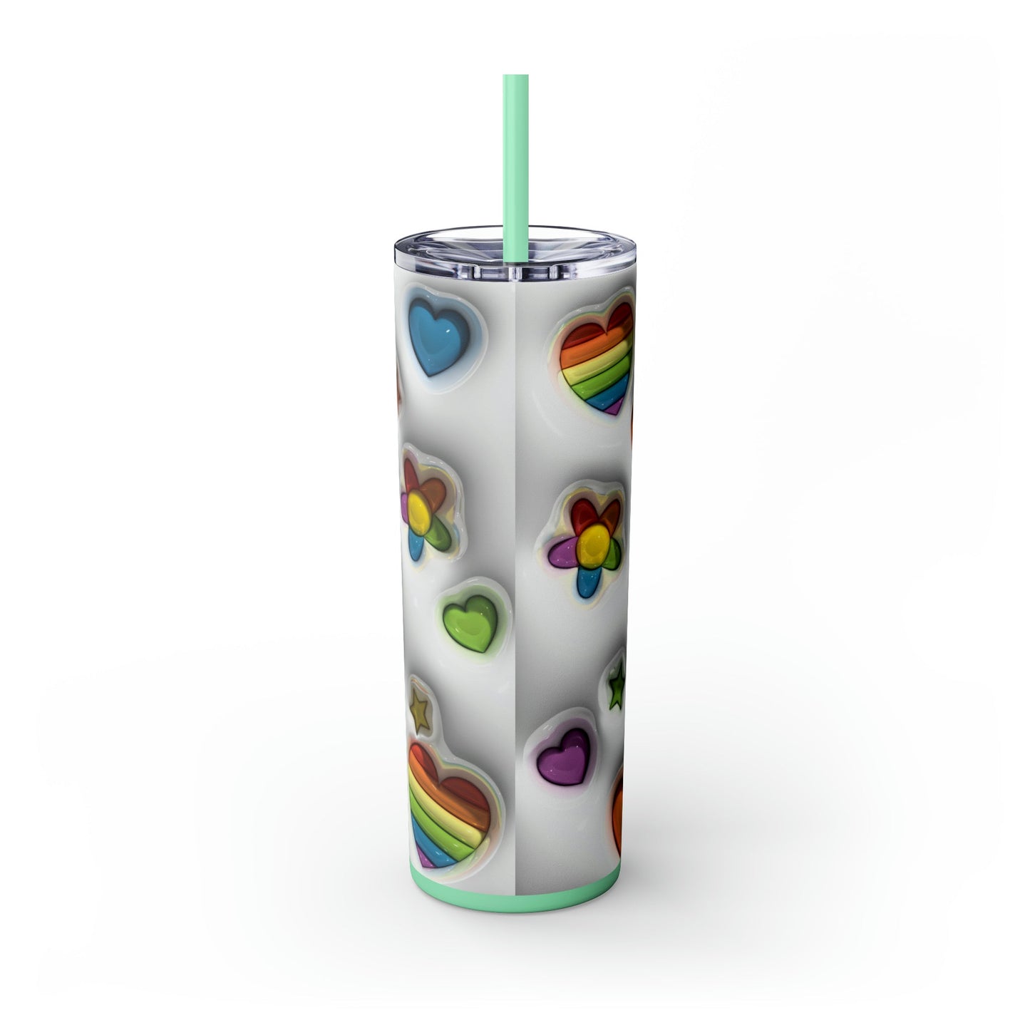 3D Pride Skinny Tumbler with Straw, 20oz - Moon & Starr Handcrafted Jewelry && More!