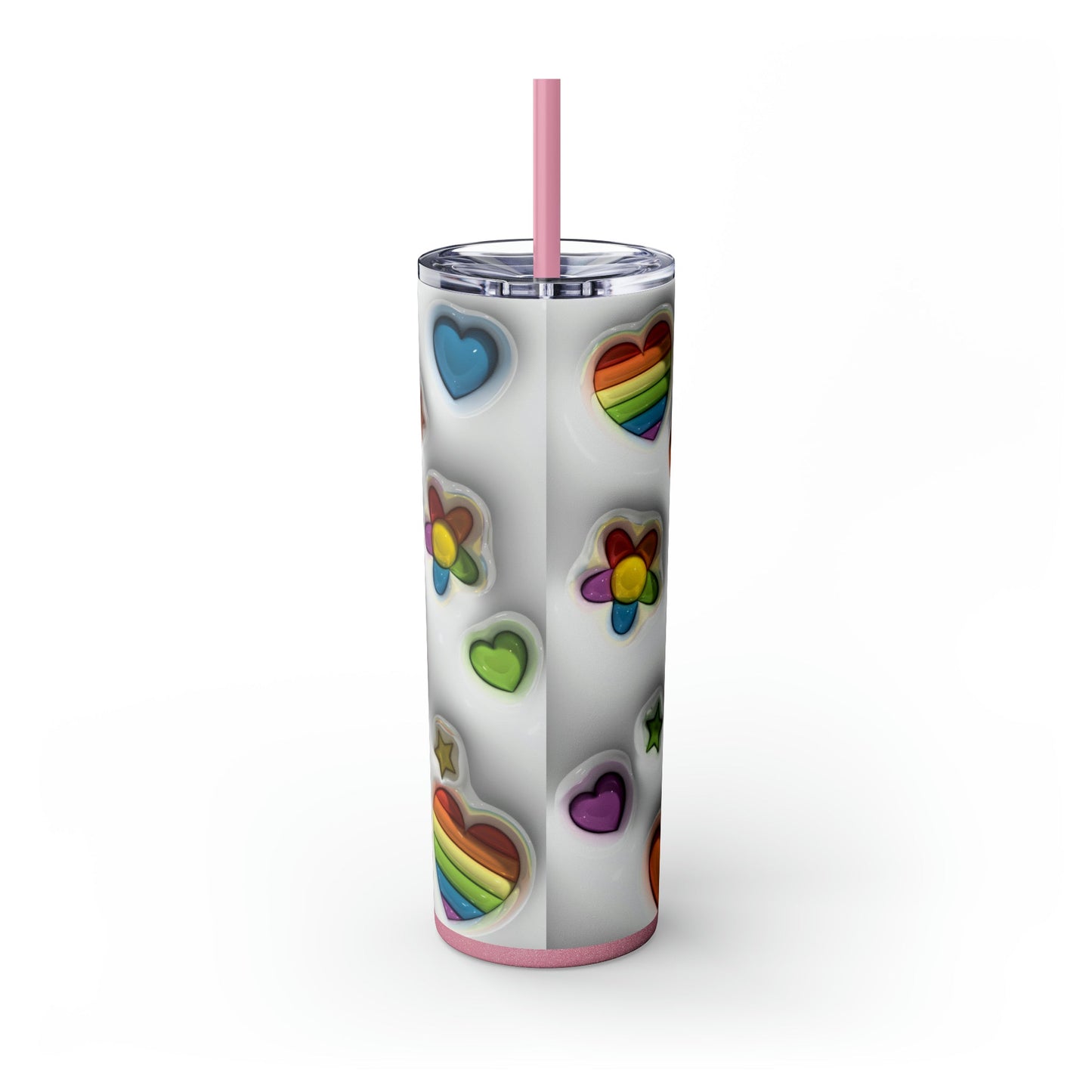 3D Pride Skinny Tumbler with Straw, 20oz - Moon & Starr Handcrafted Jewelry && More!