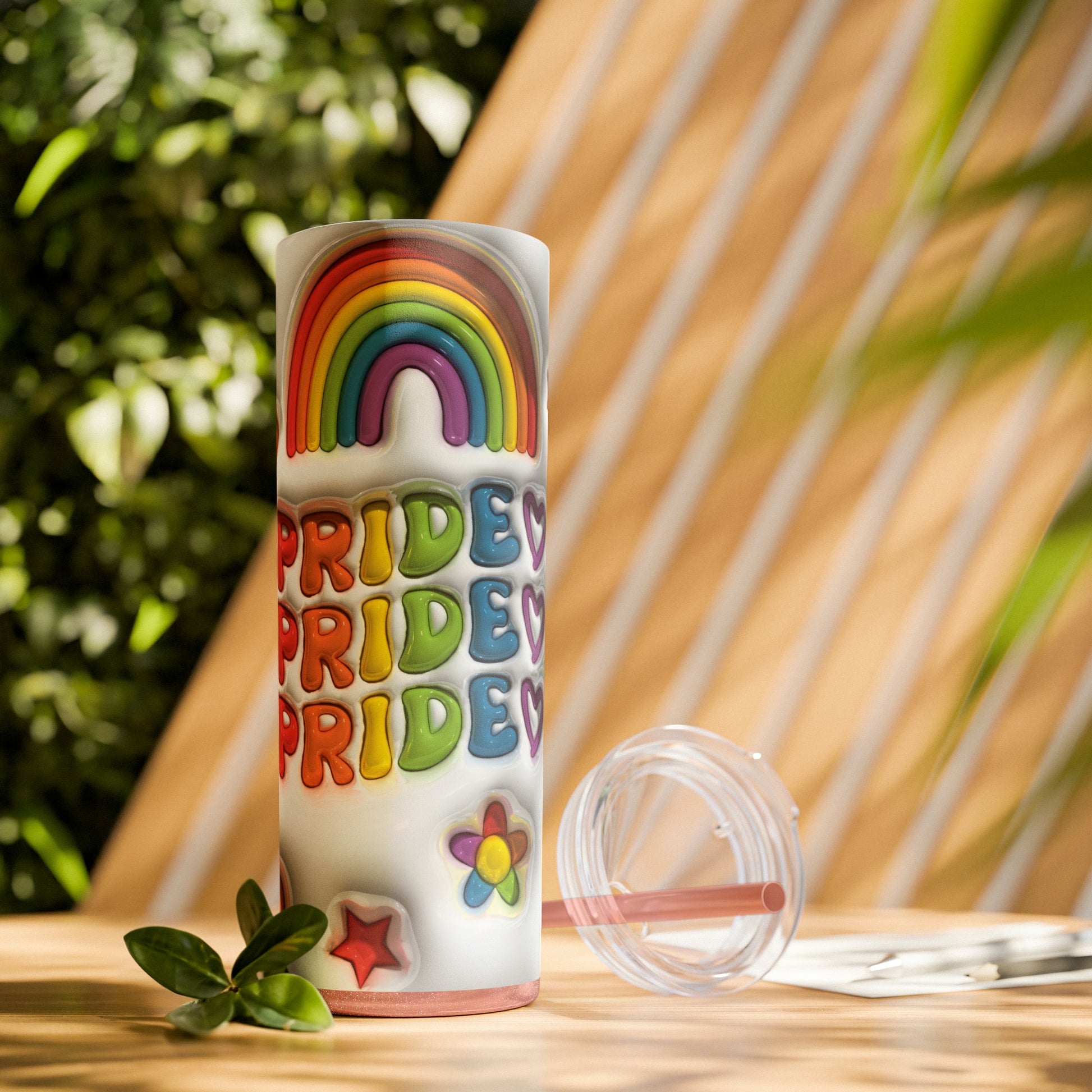 3D Pride Skinny Tumbler with Straw, 20oz - Moon & Starr Handcrafted Jewelry && More!