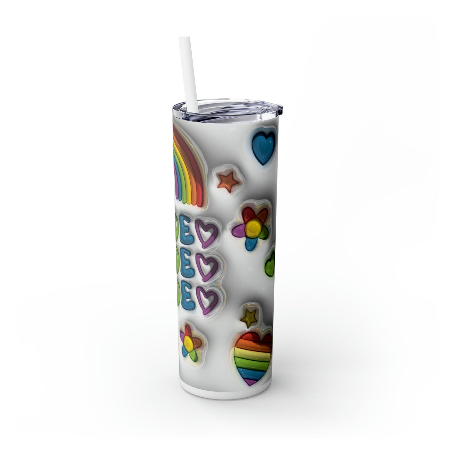 3D Pride Skinny Tumbler with Straw, 20oz - Moon & Starr Handcrafted Jewelry && More!