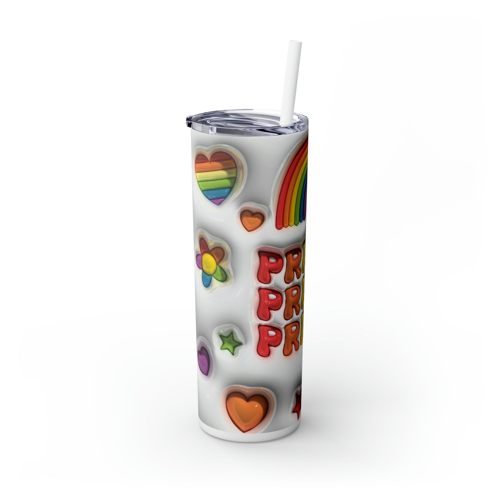 3D Pride Skinny Tumbler with Straw, 20oz - Moon & Starr Handcrafted Jewelry && More!