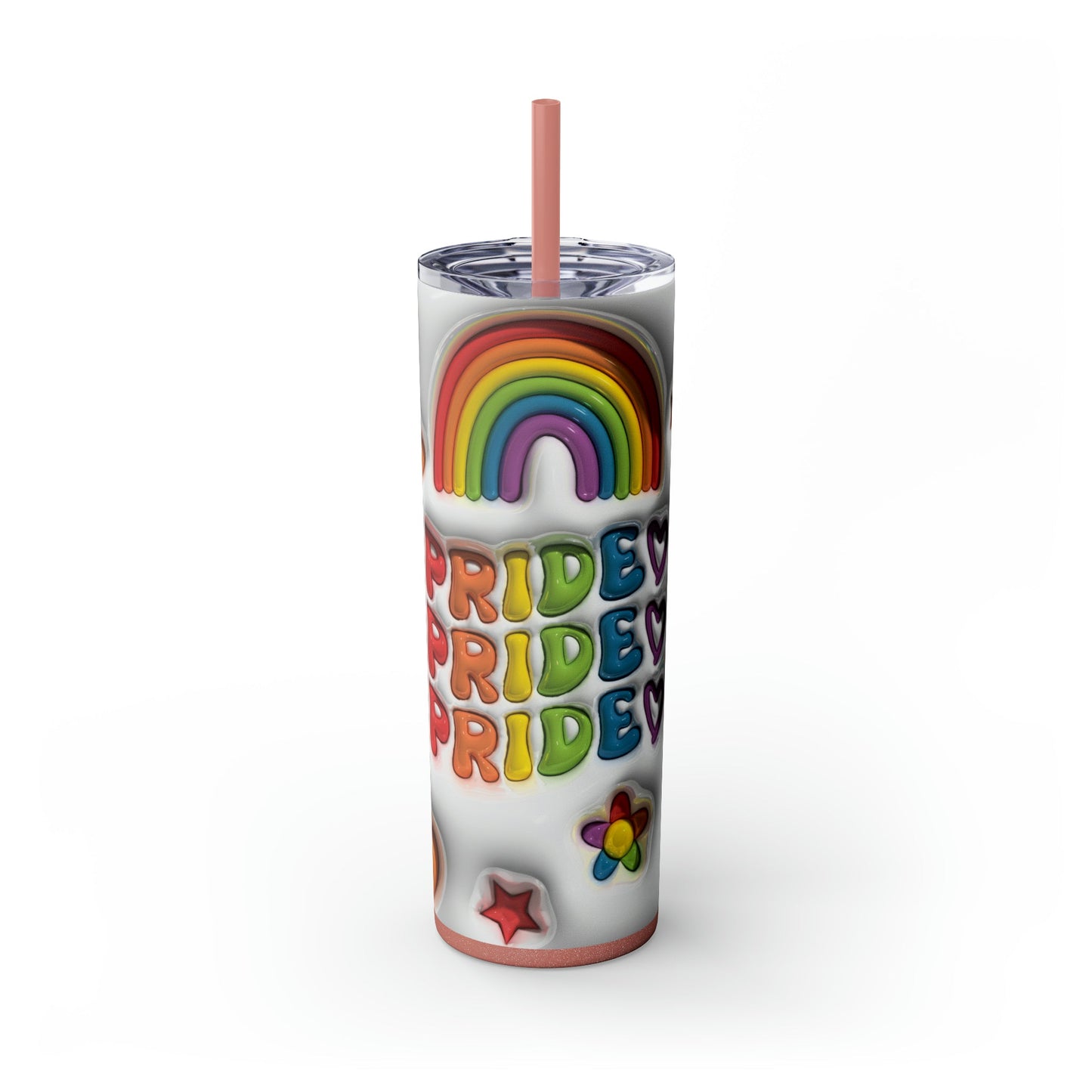 3D Pride Skinny Tumbler with Straw, 20oz - Moon & Starr Handcrafted Jewelry && More!