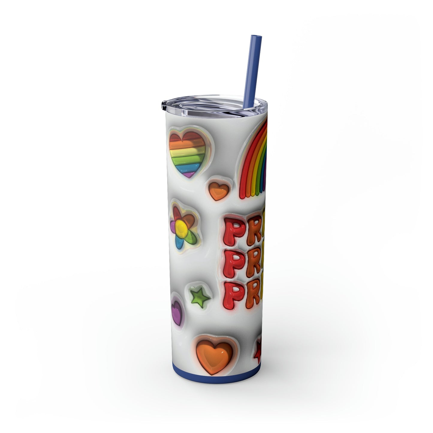 3D Pride Skinny Tumbler with Straw, 20oz - Moon & Starr Handcrafted Jewelry && More!