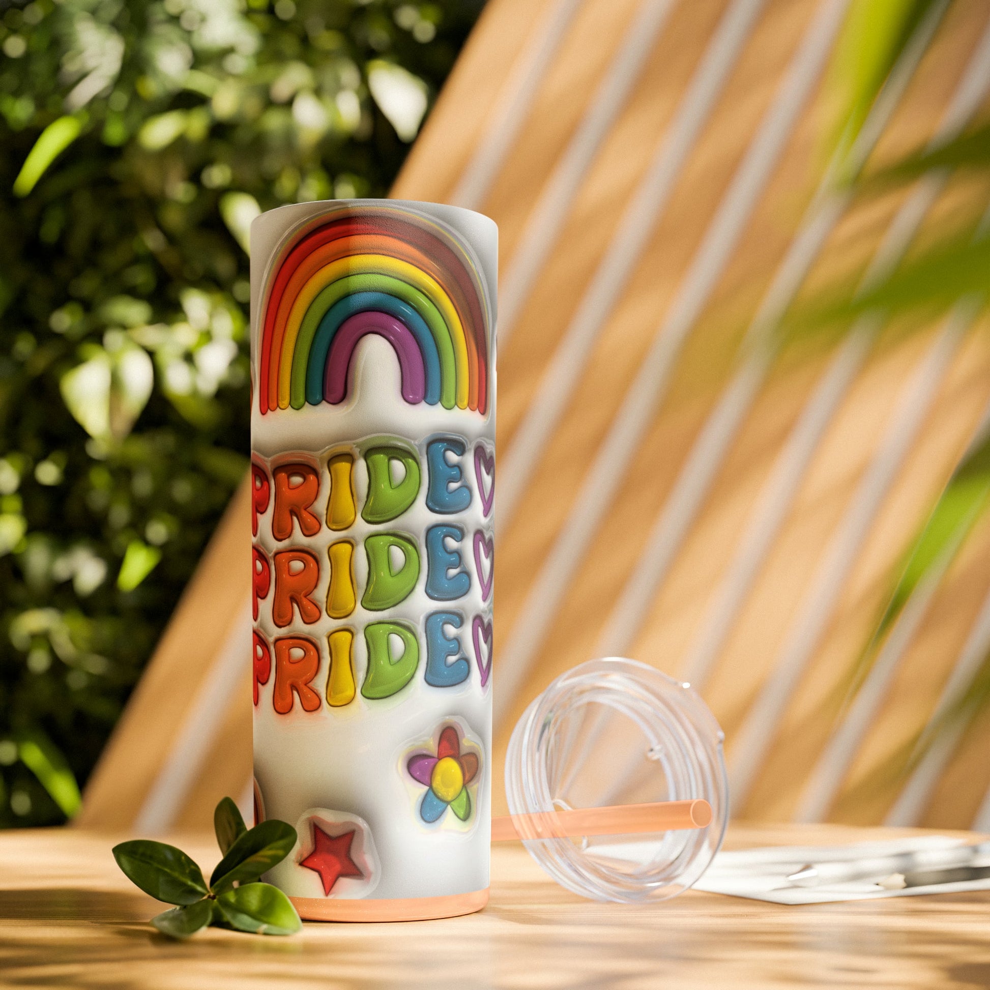 3D Pride Skinny Tumbler with Straw, 20oz - Moon & Starr Handcrafted Jewelry && More!