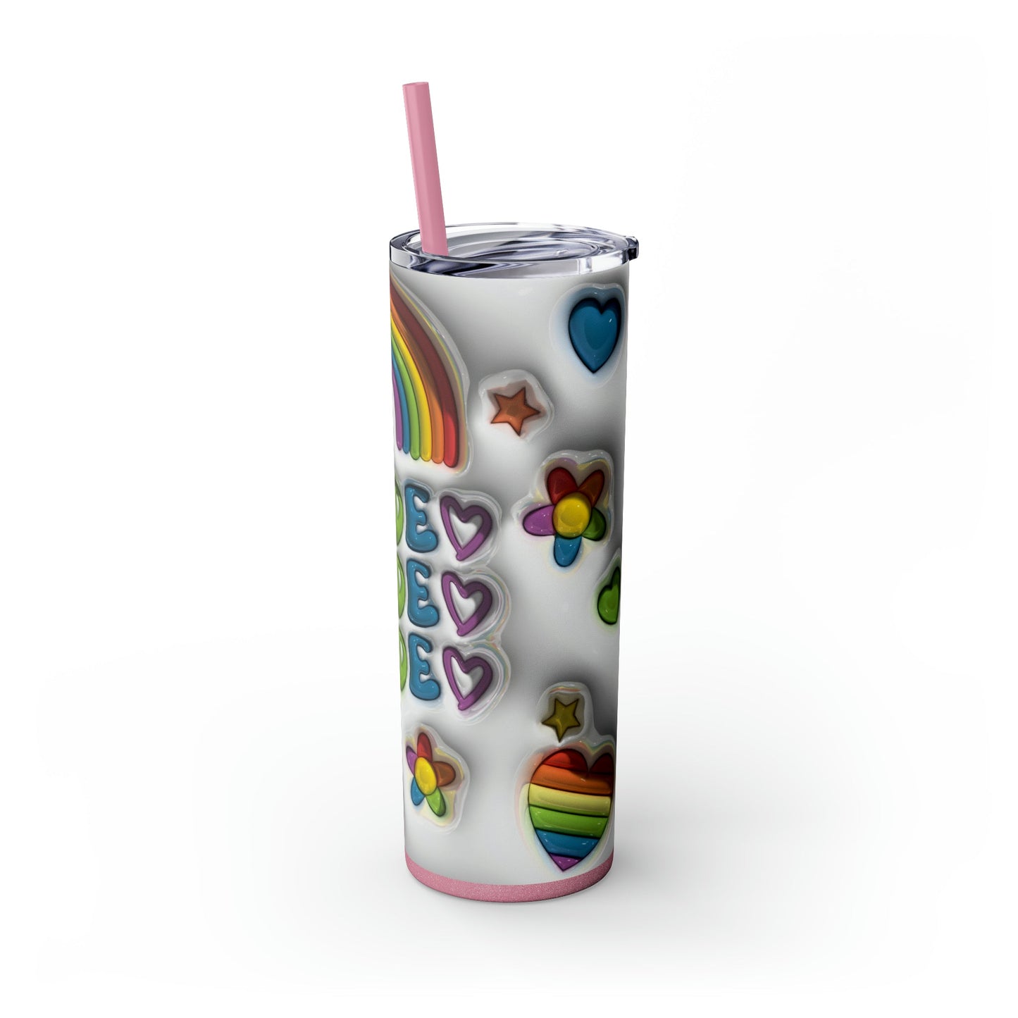 3D Pride Skinny Tumbler with Straw, 20oz - Moon & Starr Handcrafted Jewelry && More!