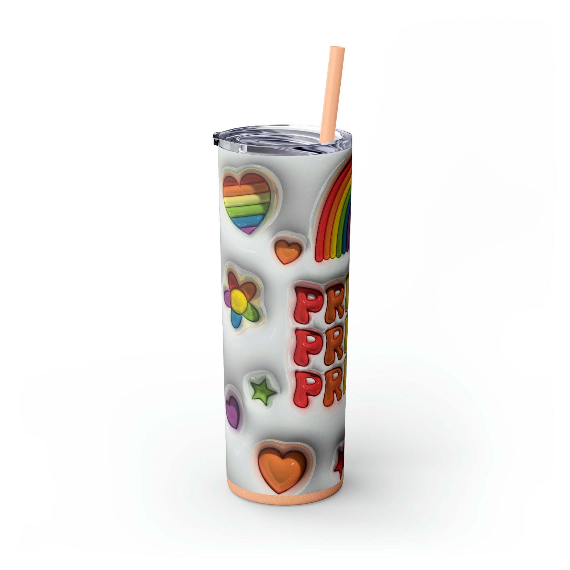 3D Pride Skinny Tumbler with Straw, 20oz - Moon & Starr Handcrafted Jewelry && More!