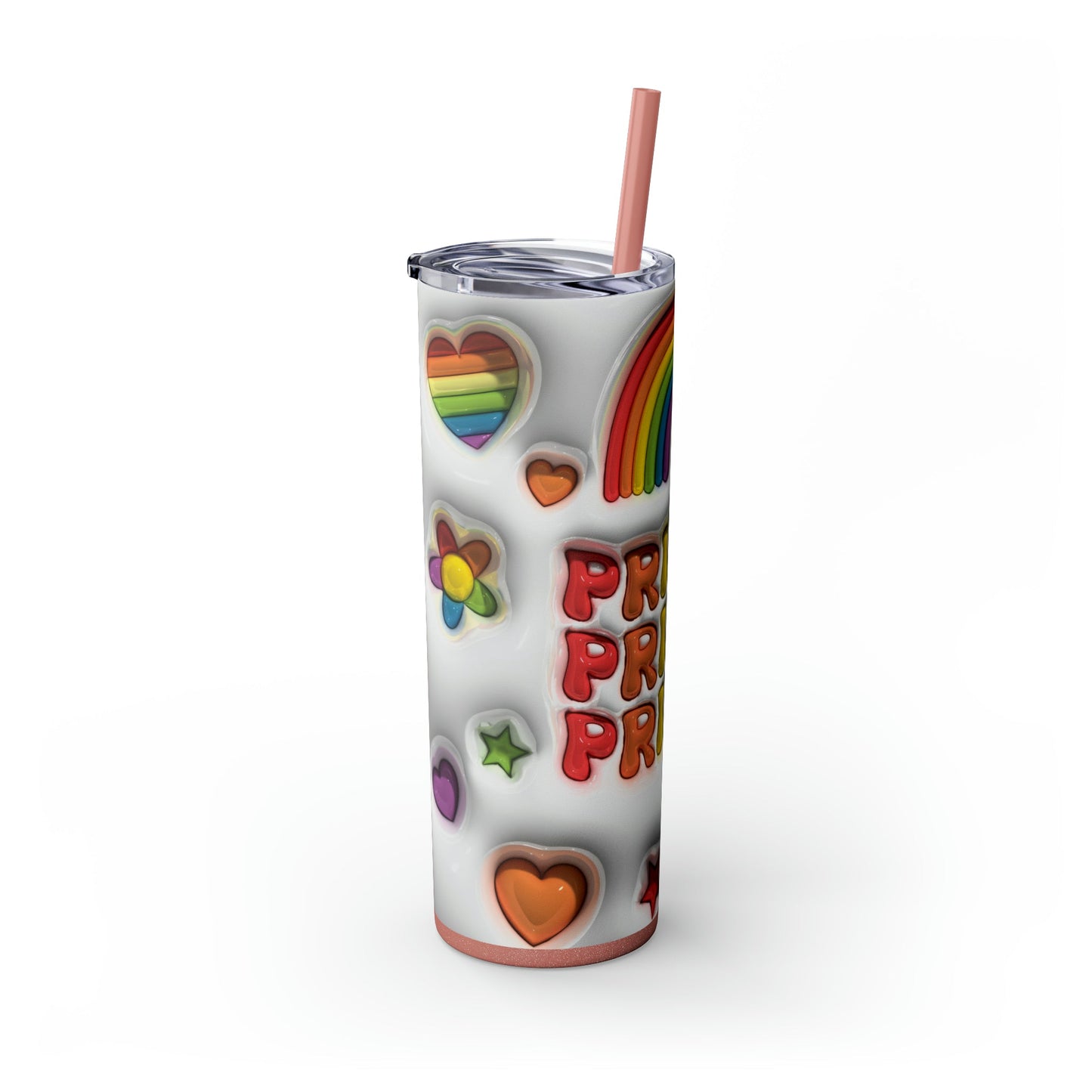 3D Pride Skinny Tumbler with Straw, 20oz - Moon & Starr Handcrafted Jewelry && More!