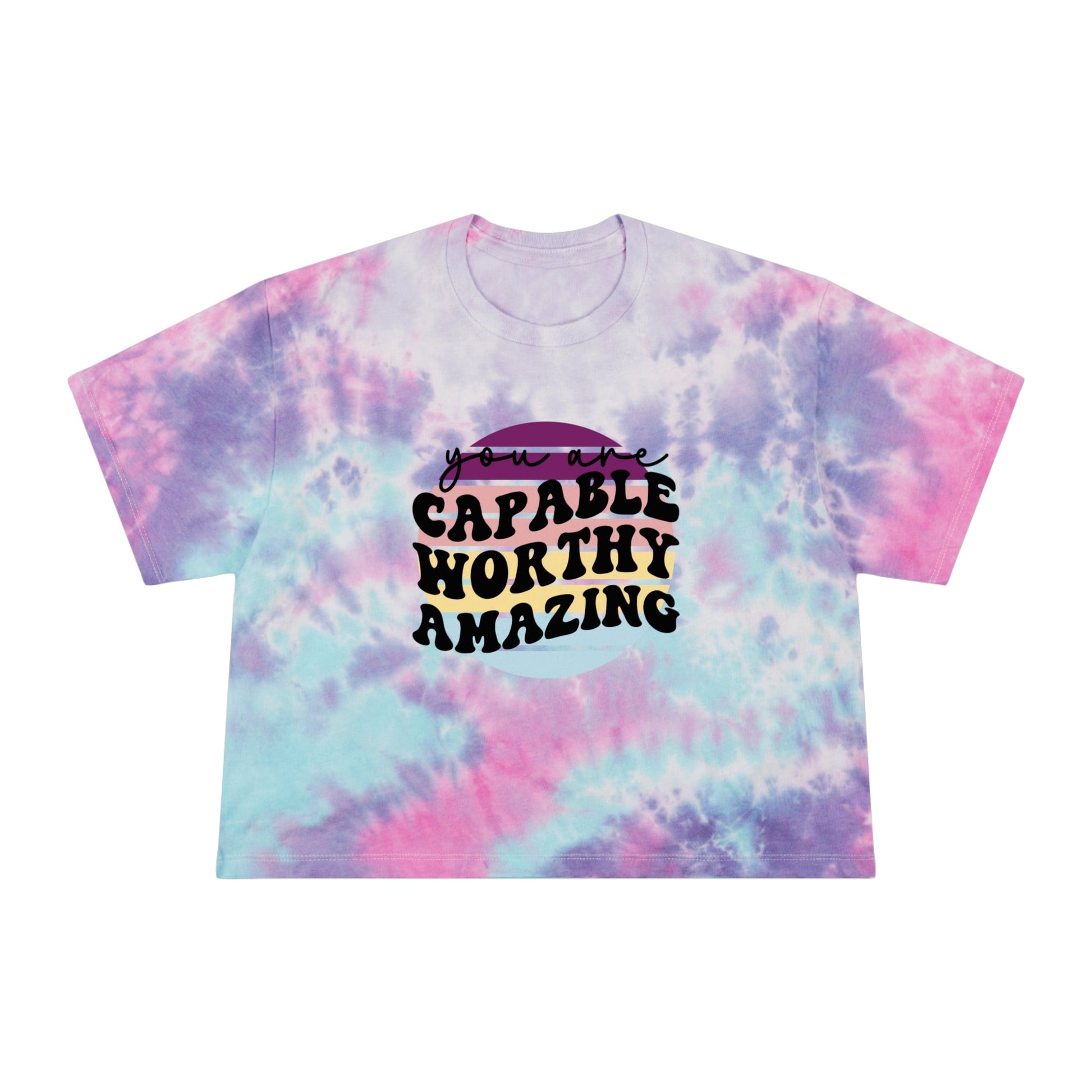 "Affirmations" Women's Tie-Dye Crop Tee - Moon & Starr Handcrafted Jewelry && More!