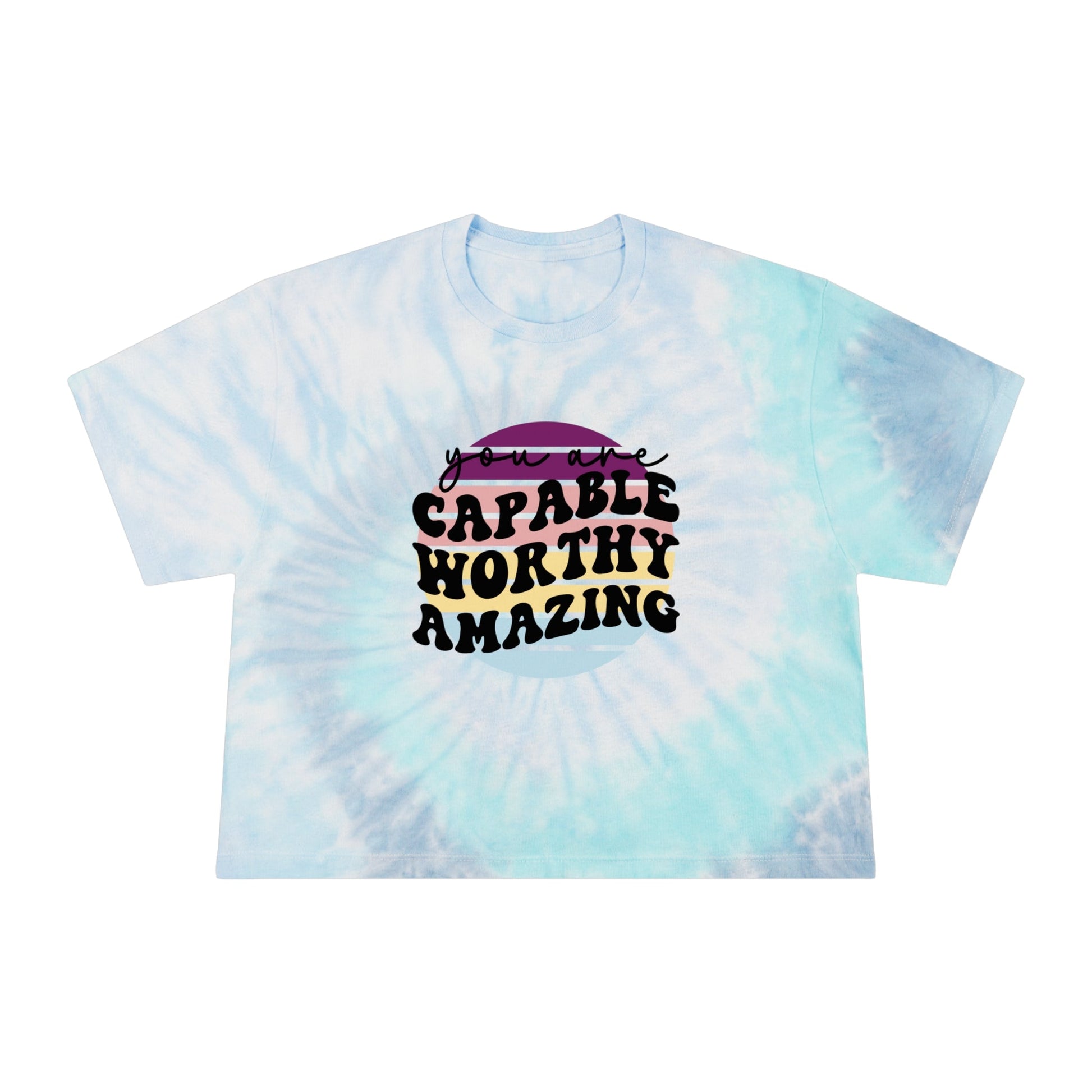 "Affirmations" Women's Tie-Dye Crop Tee - Moon & Starr Handcrafted Jewelry && More!