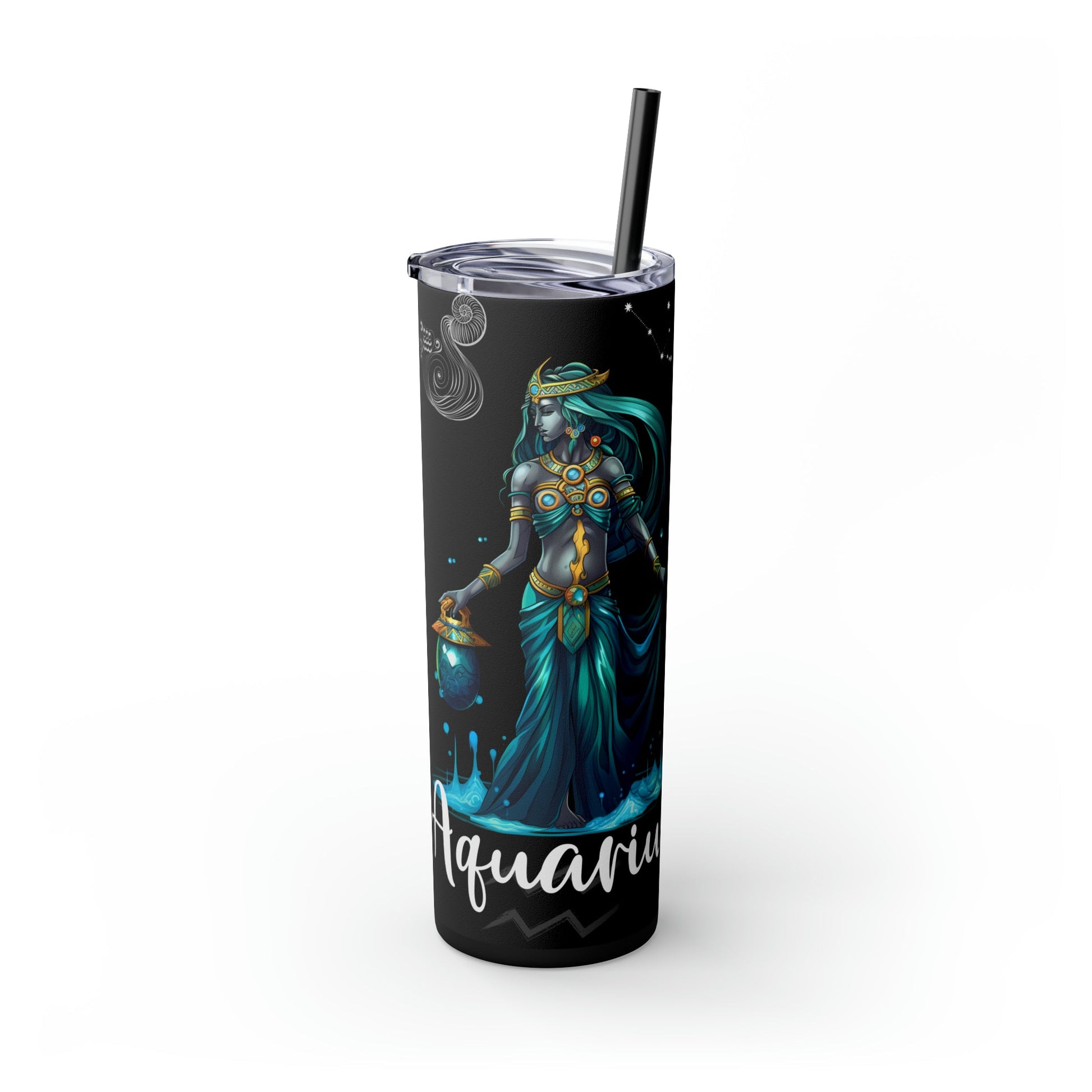 Aquarius Nutrition Facts Skinny Tumbler with Straw, 20oz - Moon & Starr Handcrafted Jewelry && More!