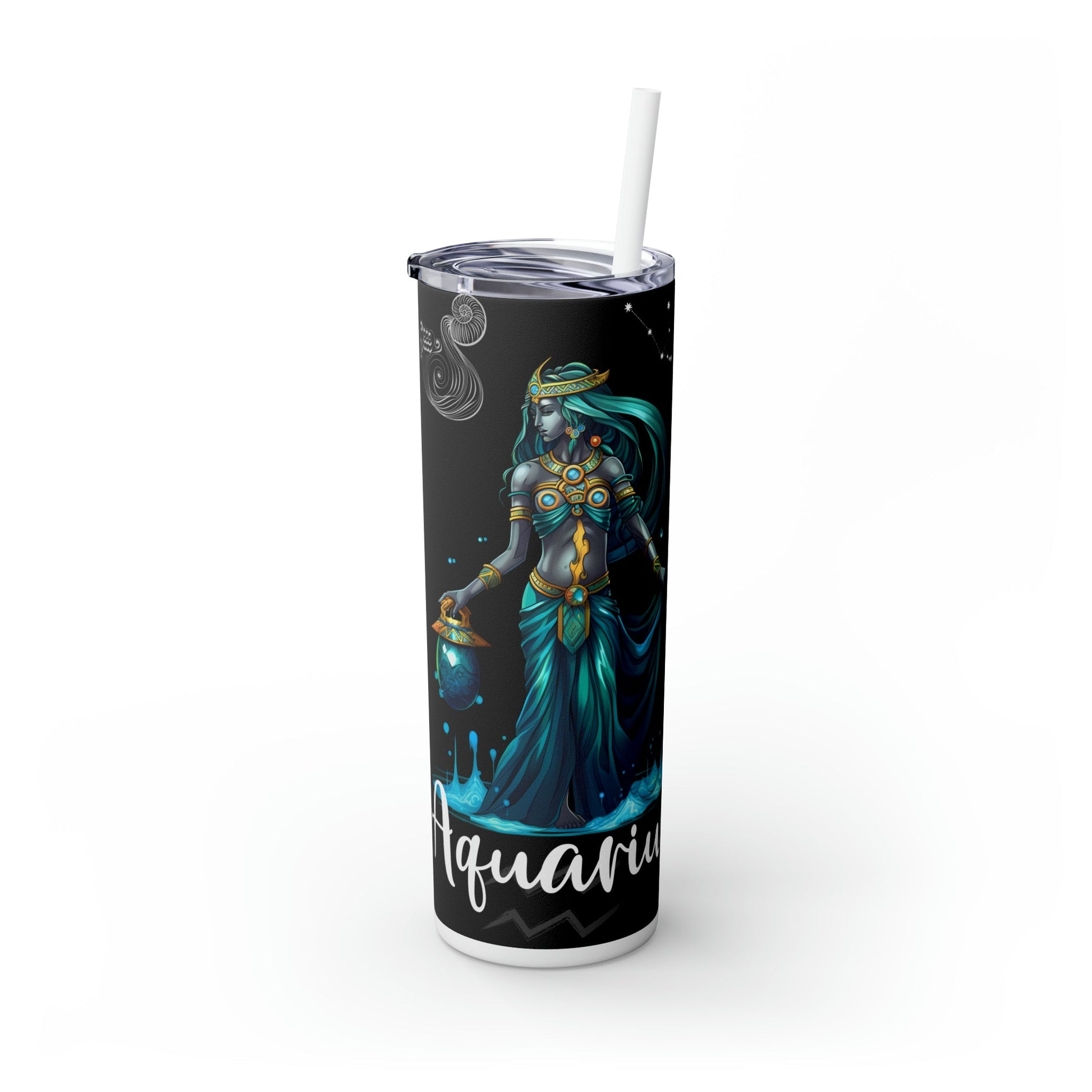 Aquarius Nutrition Facts Skinny Tumbler with Straw, 20oz - Moon & Starr Handcrafted Jewelry && More!