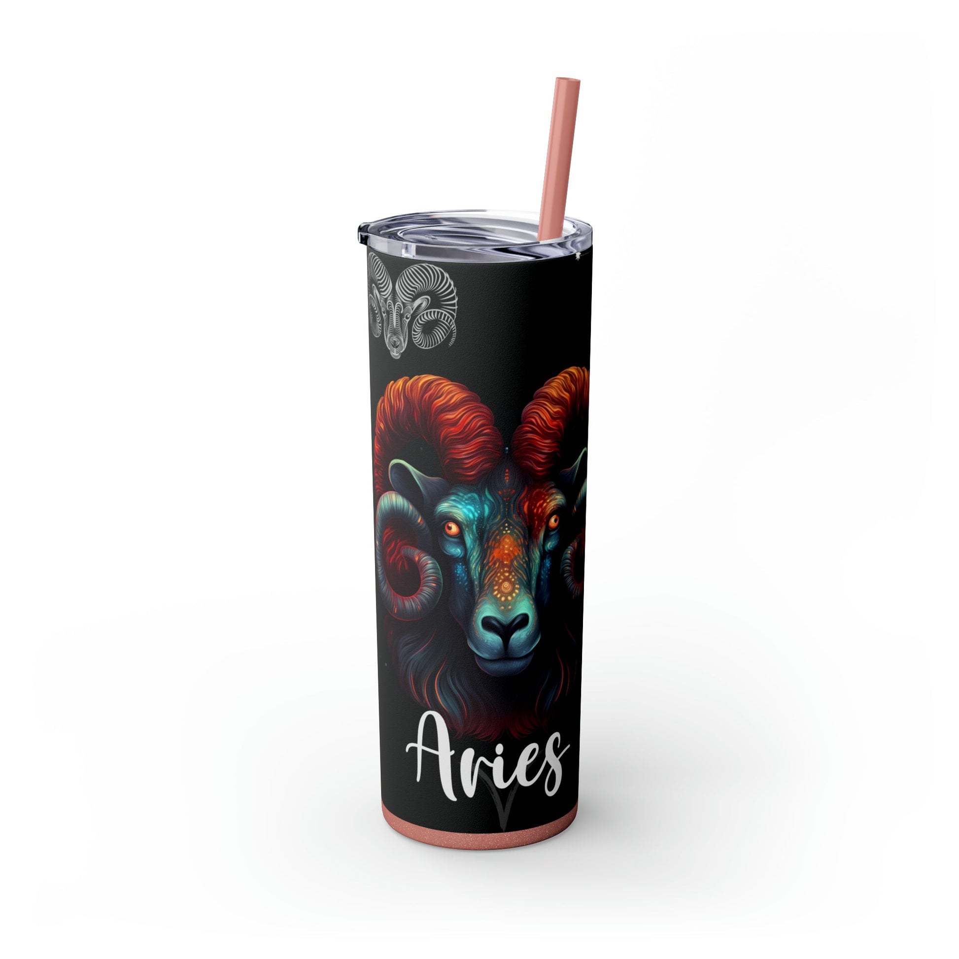 Aries Nutrition Facts Skinny Tumbler with Straw, 20oz - Moon & Starr Handcrafted Jewelry && More!