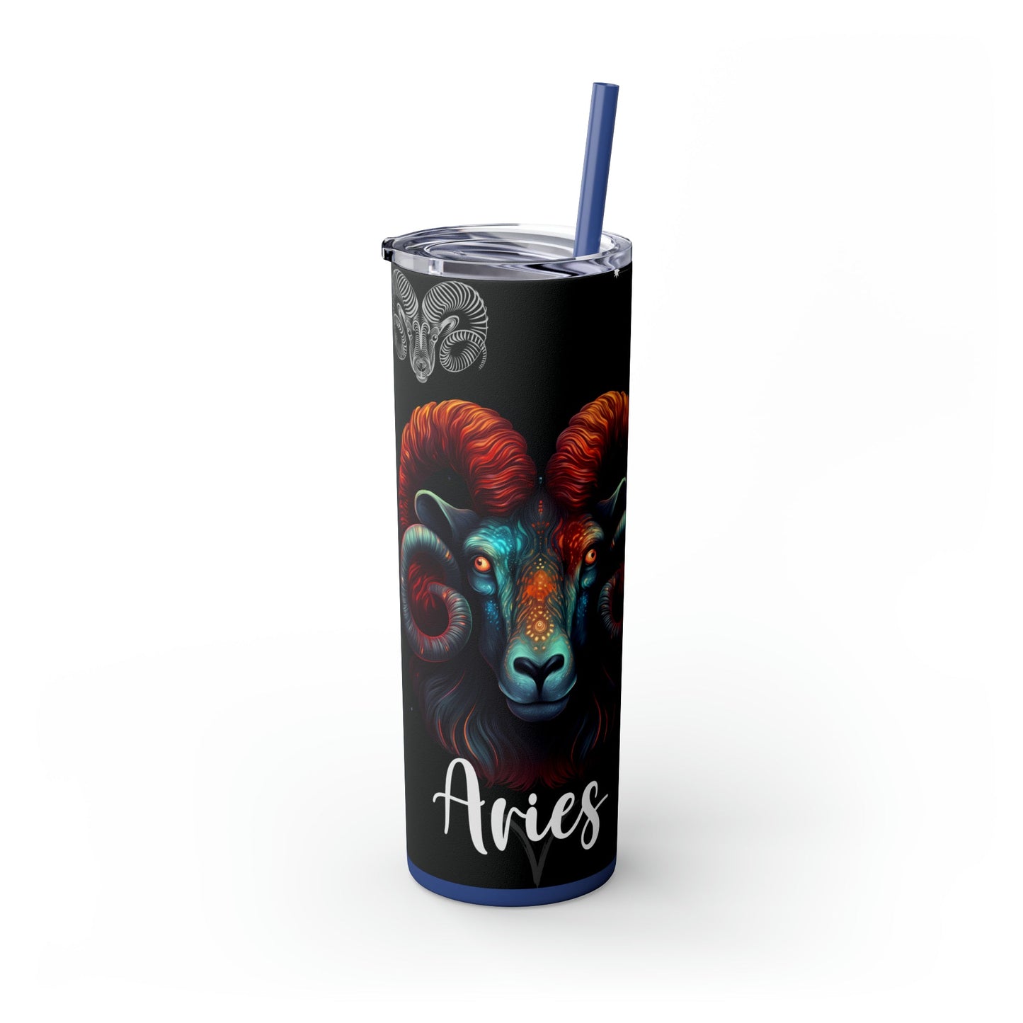 Aries Nutrition Facts Skinny Tumbler with Straw, 20oz - Moon & Starr Handcrafted Jewelry && More!