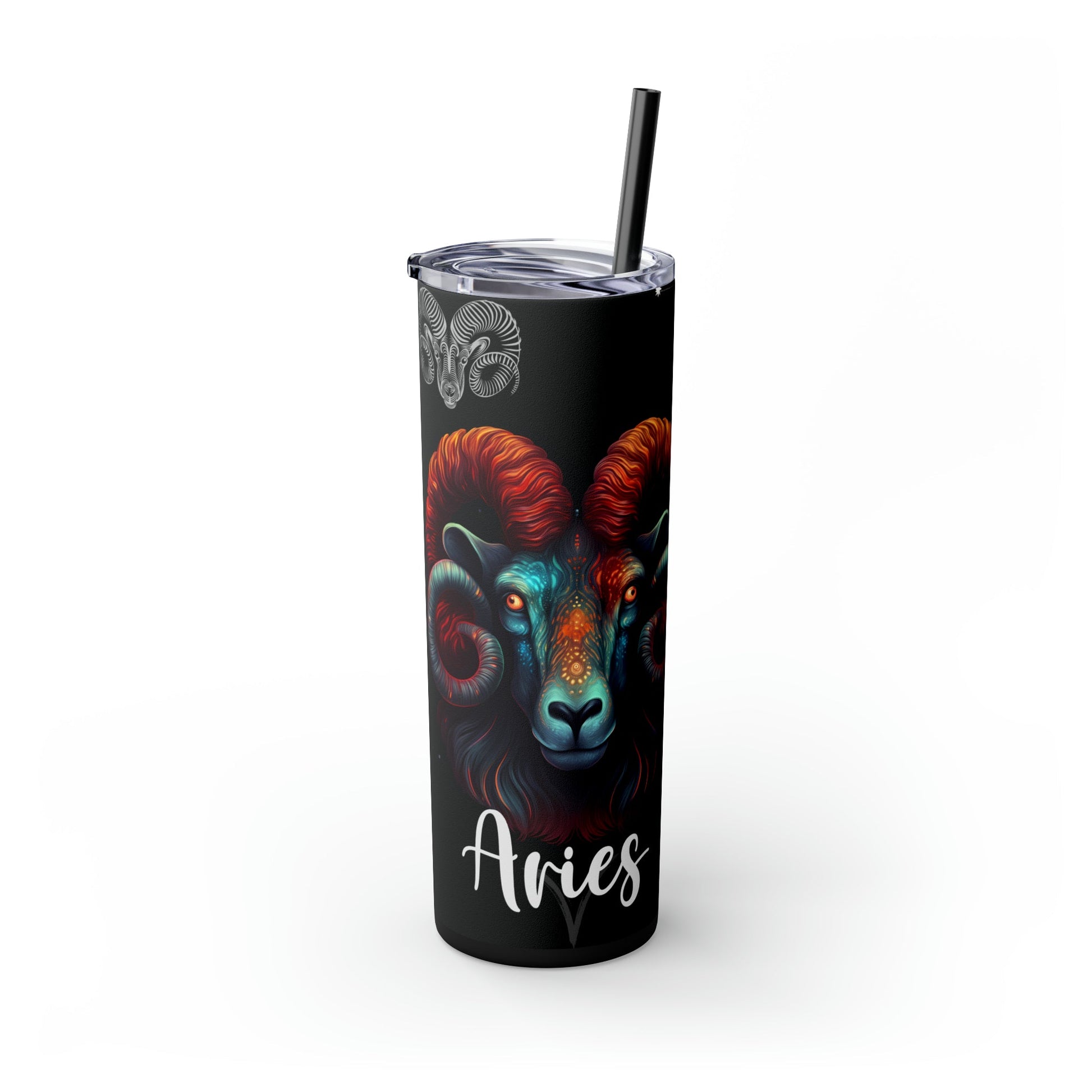 Aries Nutrition Facts Skinny Tumbler with Straw, 20oz - Moon & Starr Handcrafted Jewelry && More!