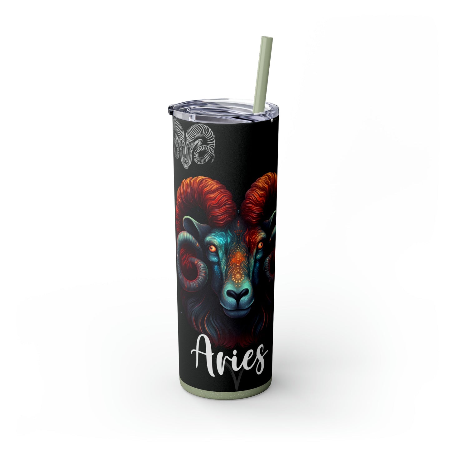 Aries Nutrition Facts Skinny Tumbler with Straw, 20oz - Moon & Starr Handcrafted Jewelry && More!