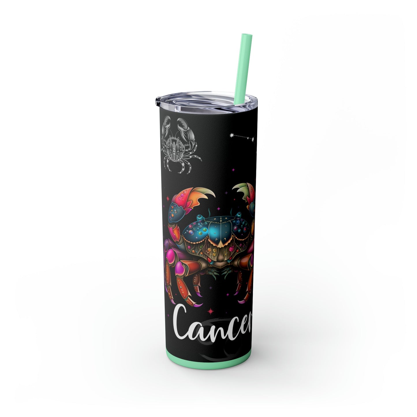 Cancer Nutrition Facts Skinny Tumbler with Straw, 20oz - Moon & Starr Handcrafted Jewelry && More!