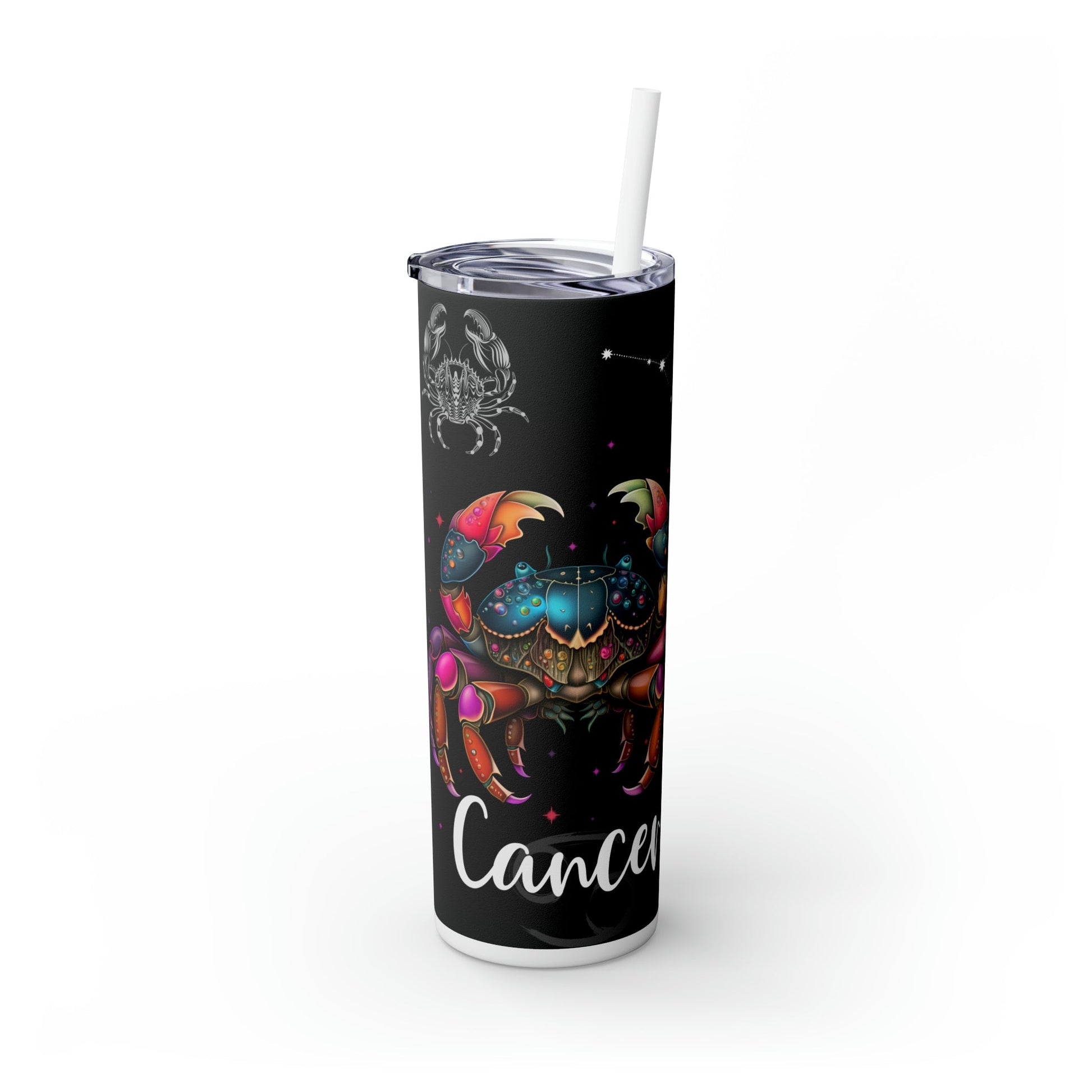 Cancer Nutrition Facts Skinny Tumbler with Straw, 20oz - Moon & Starr Handcrafted Jewelry && More!