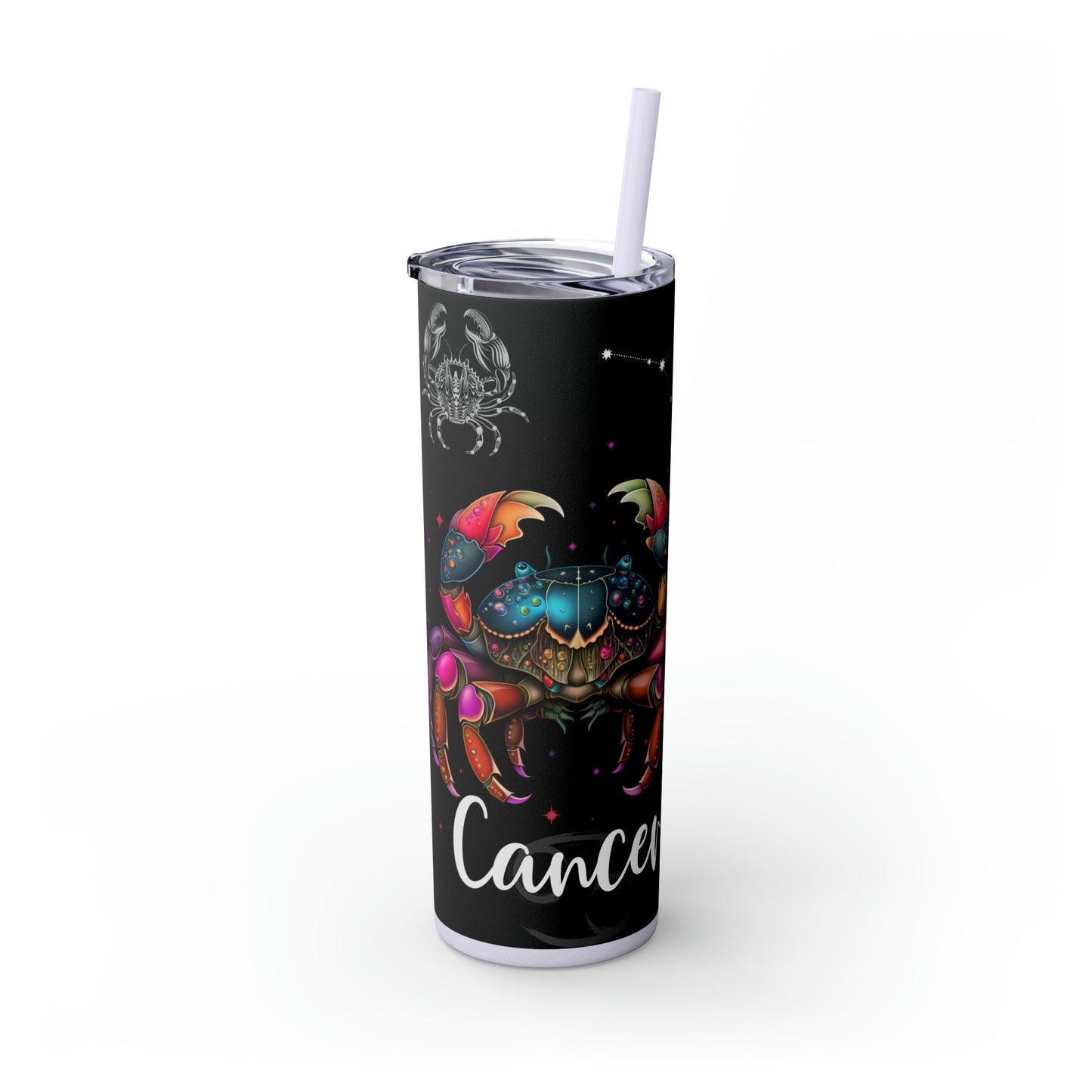 Cancer Nutrition Facts Skinny Tumbler with Straw, 20oz - Moon & Starr Handcrafted Jewelry && More!