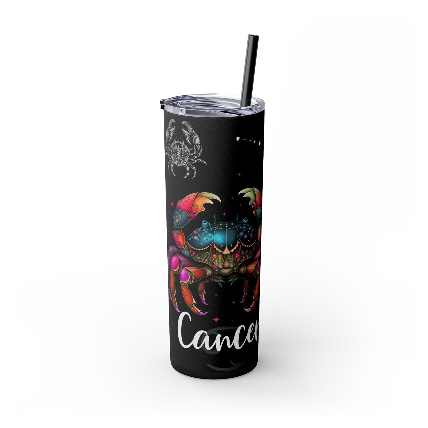 Cancer Nutrition Facts Skinny Tumbler with Straw, 20oz - Moon & Starr Handcrafted Jewelry && More!