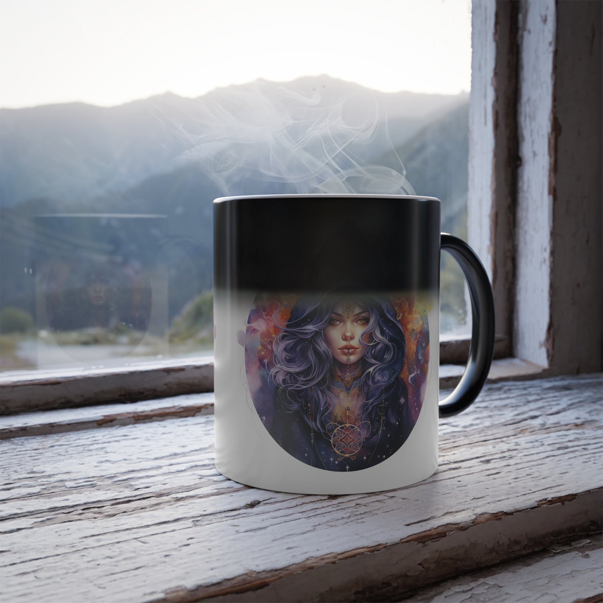 Celestial Witch Goddess Color Morphing Mug, 11oz - Moon & Starr Handcrafted Jewelry && More!