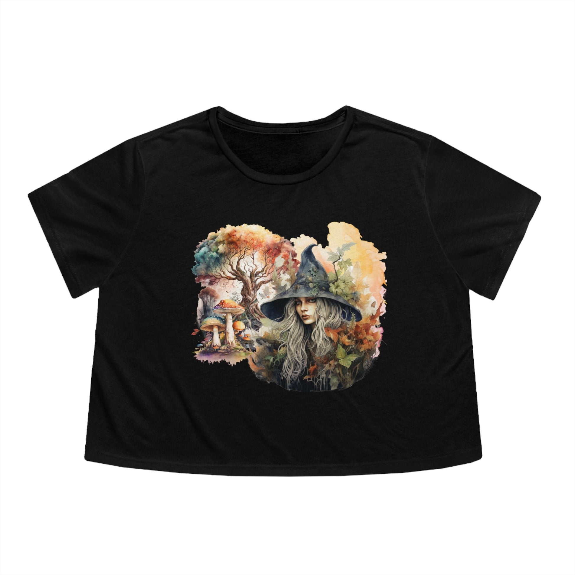 Celestial Witch Women's Flowy Cropped Tee - Moon & Starr Handcrafted Jewelry && More!