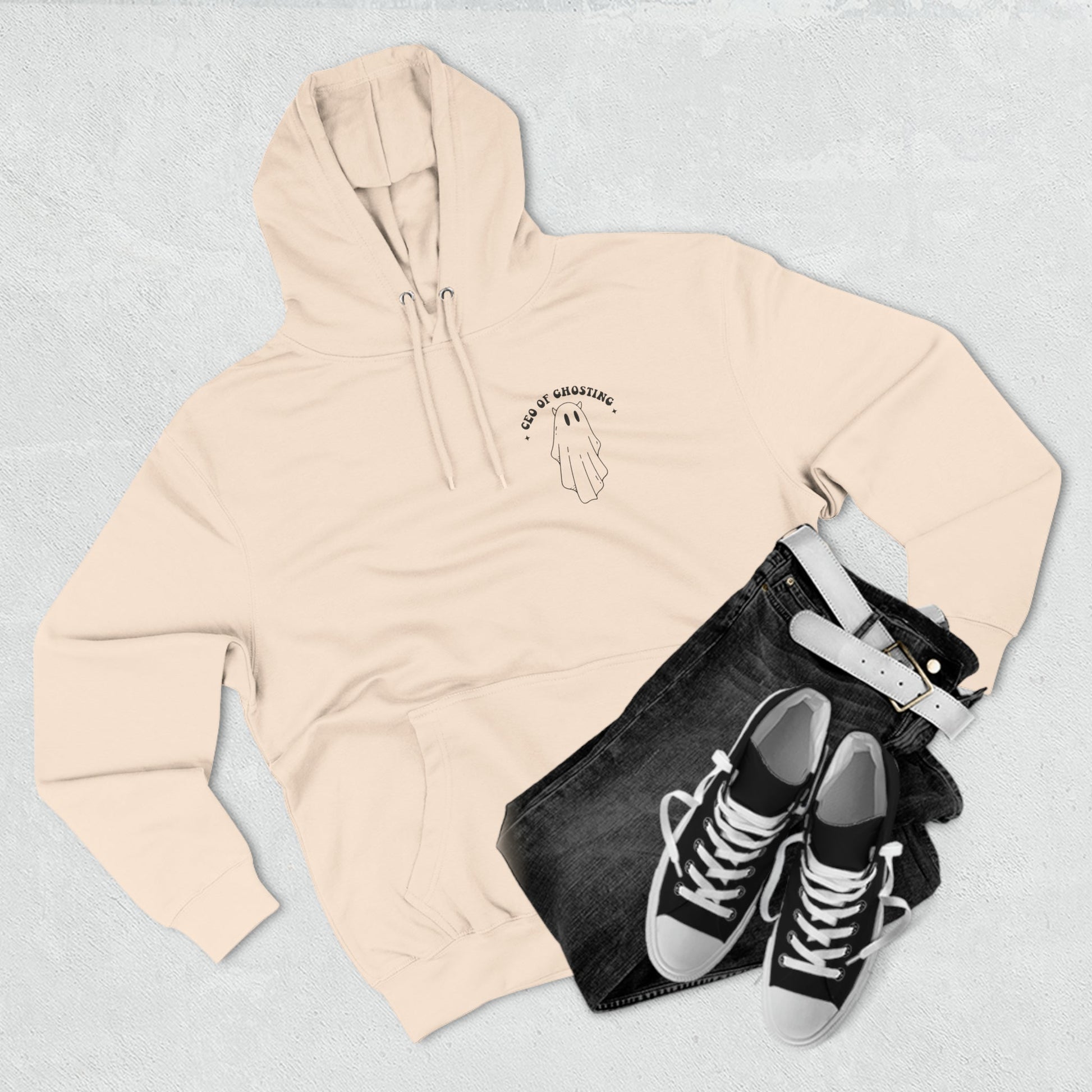 CEO Of Ghosting Three-Panel Fleece Hoodie - Moon & Starr Handcrafted Jewelry && More!