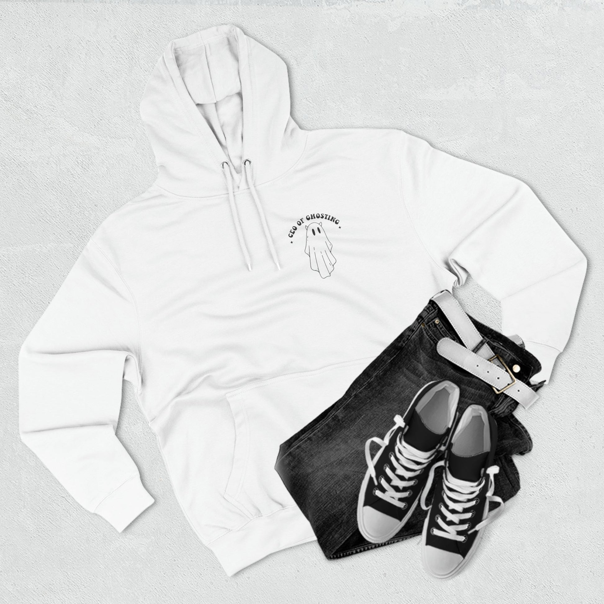 CEO Of Ghosting Three-Panel Fleece Hoodie - Moon & Starr Handcrafted Jewelry && More!