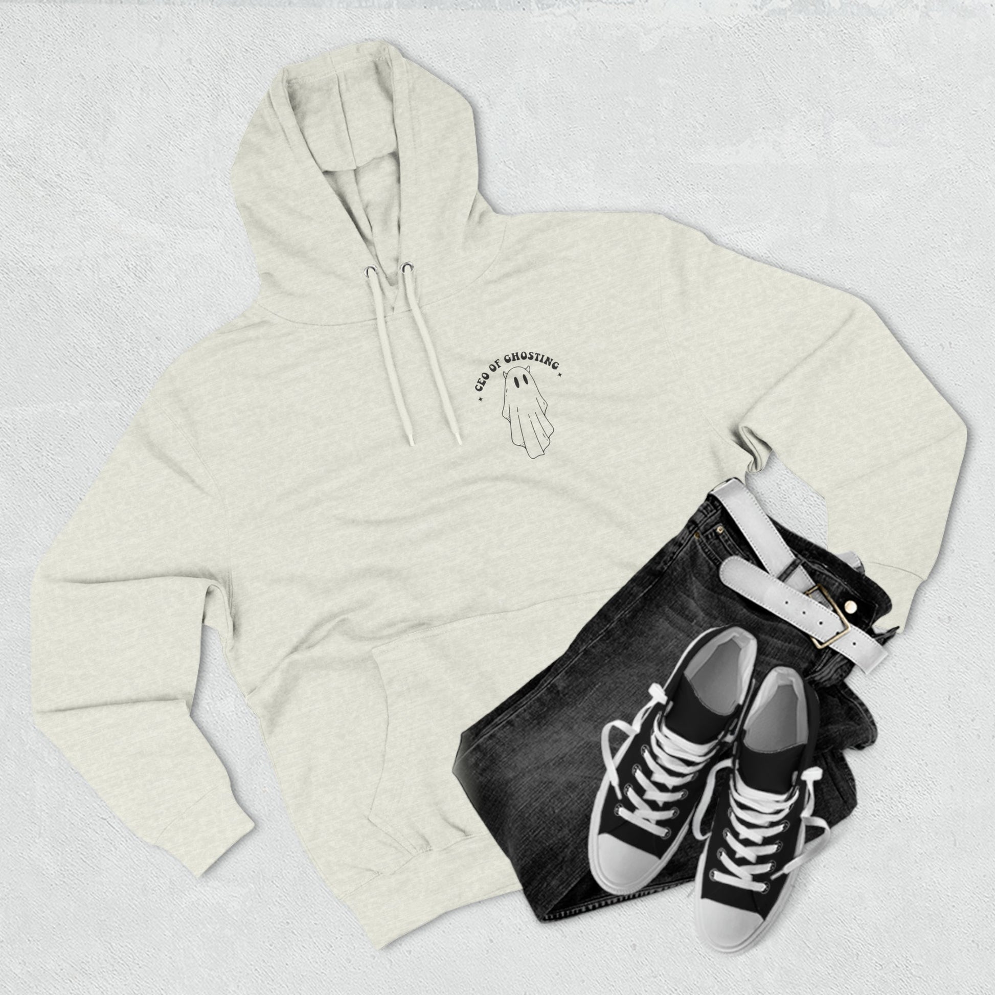 CEO Of Ghosting Three-Panel Fleece Hoodie - Moon & Starr Handcrafted Jewelry && More!