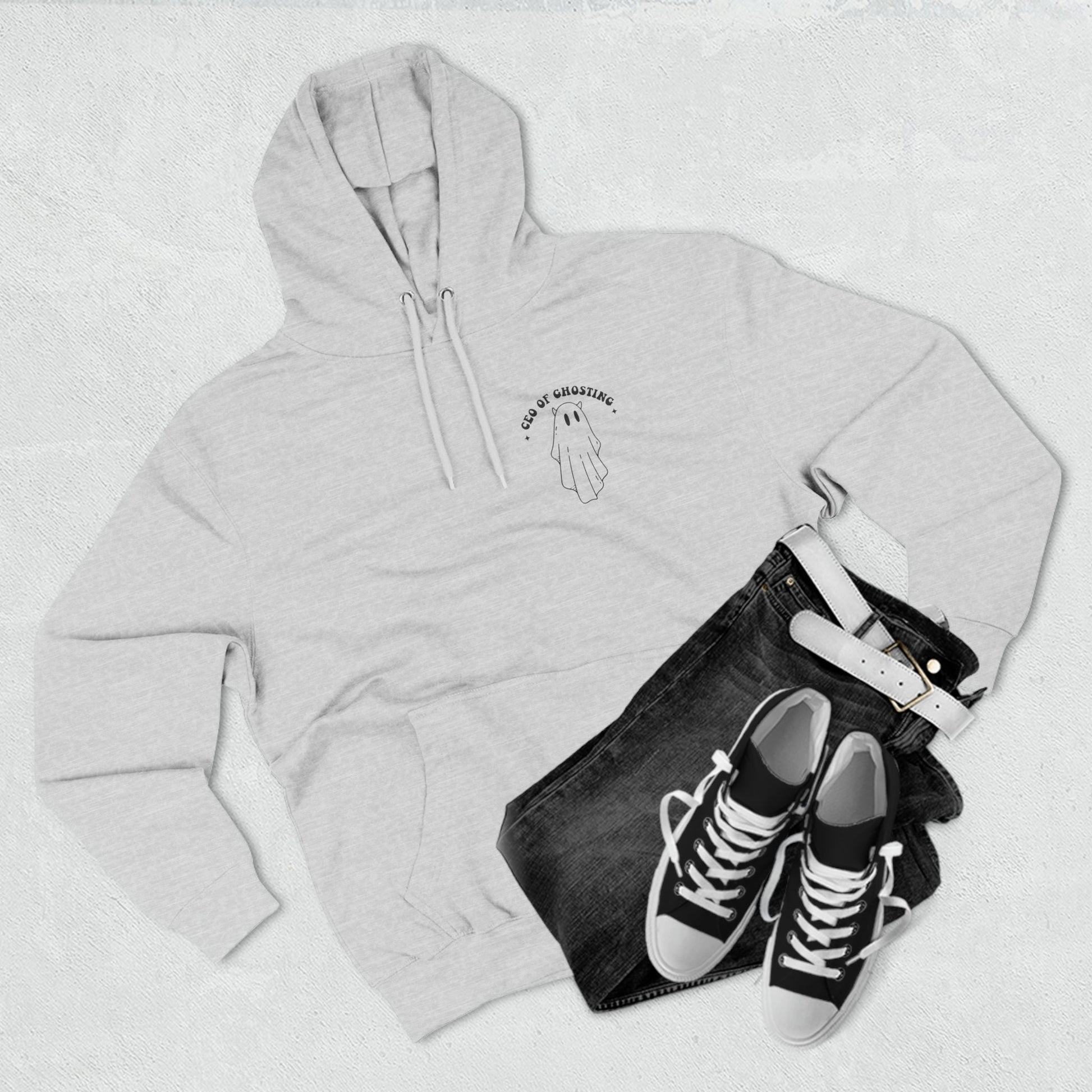 CEO Of Ghosting Three-Panel Fleece Hoodie - Moon & Starr Handcrafted Jewelry && More!