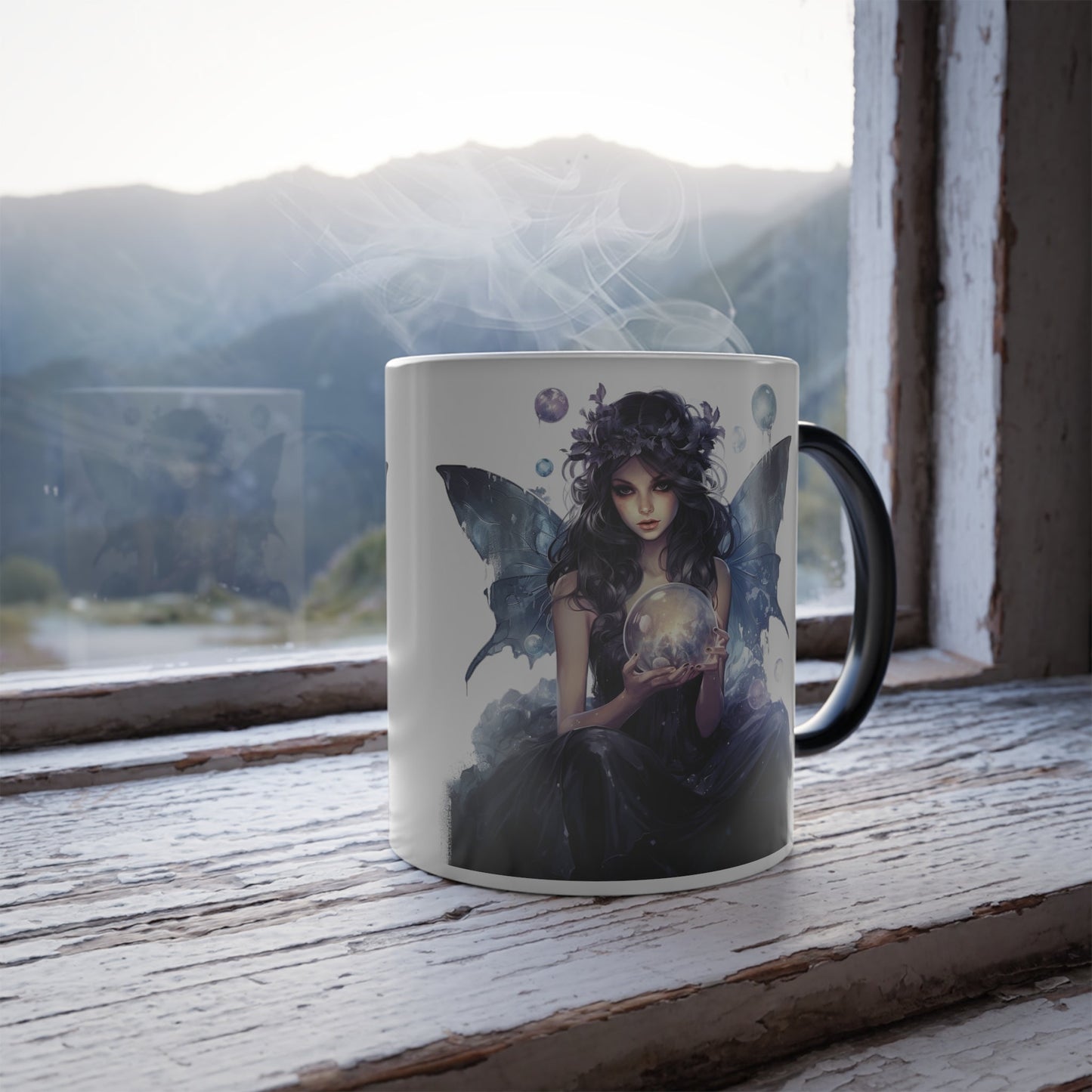Crystal Ball Dark Fairy Color Morphing Mug, 11oz - Moon & Starr Handcrafted Jewelry && More!