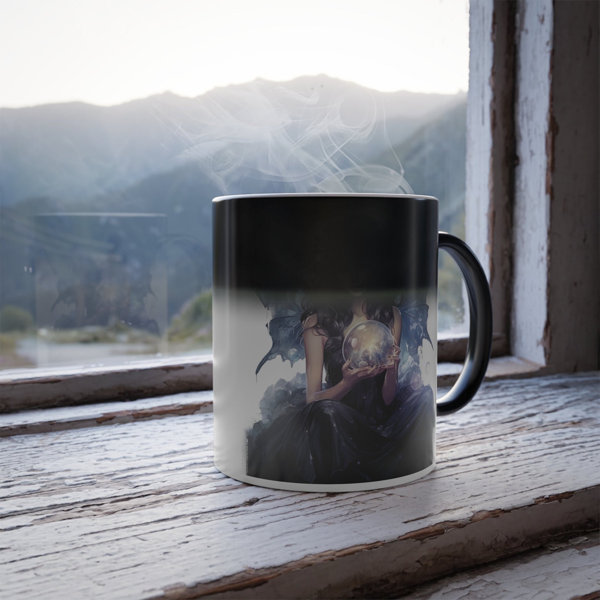 Crystal Ball Dark Fairy Color Morphing Mug, 11oz - Moon & Starr Handcrafted Jewelry && More!