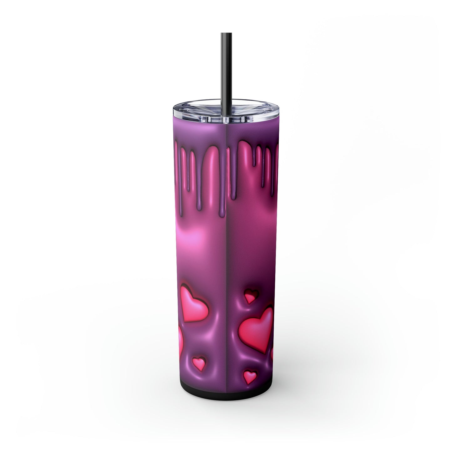 Drippy Hearts 3D Style Skinny Tumbler with Straw, 20oz - Moon & Starr Handcrafted Jewelry && More!