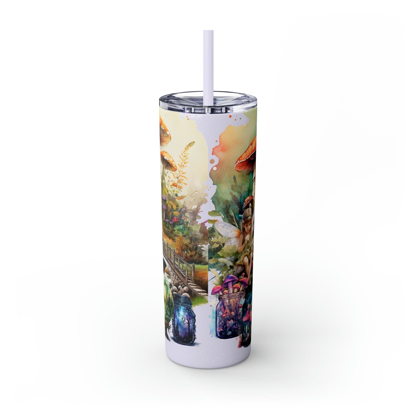 Fairy Forest Skinny Tumbler with Straw, 20oz - Moon & Starr Handcrafted Jewelry && More!