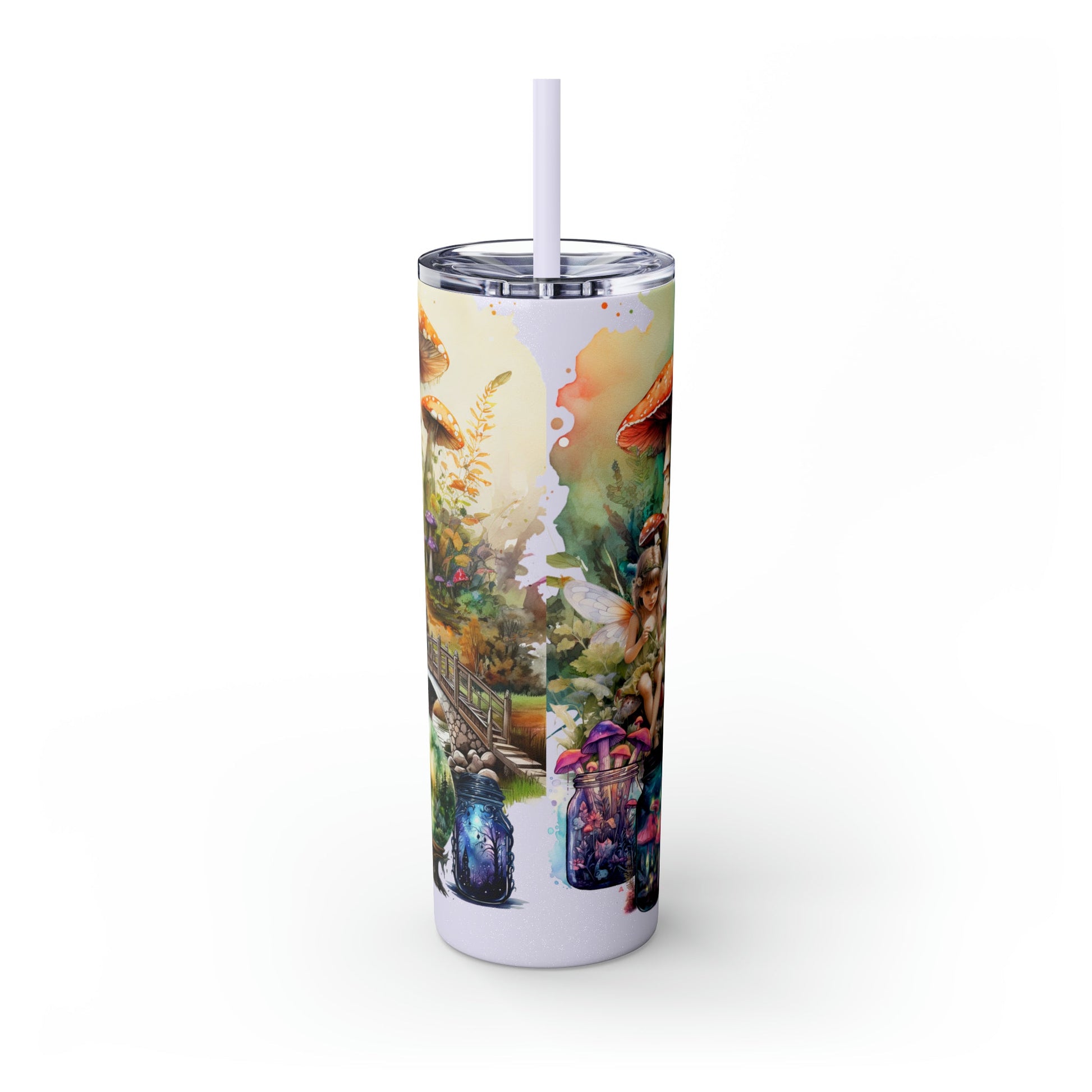 Fairy Forest Skinny Tumbler with Straw, 20oz - Moon & Starr Handcrafted Jewelry && More!