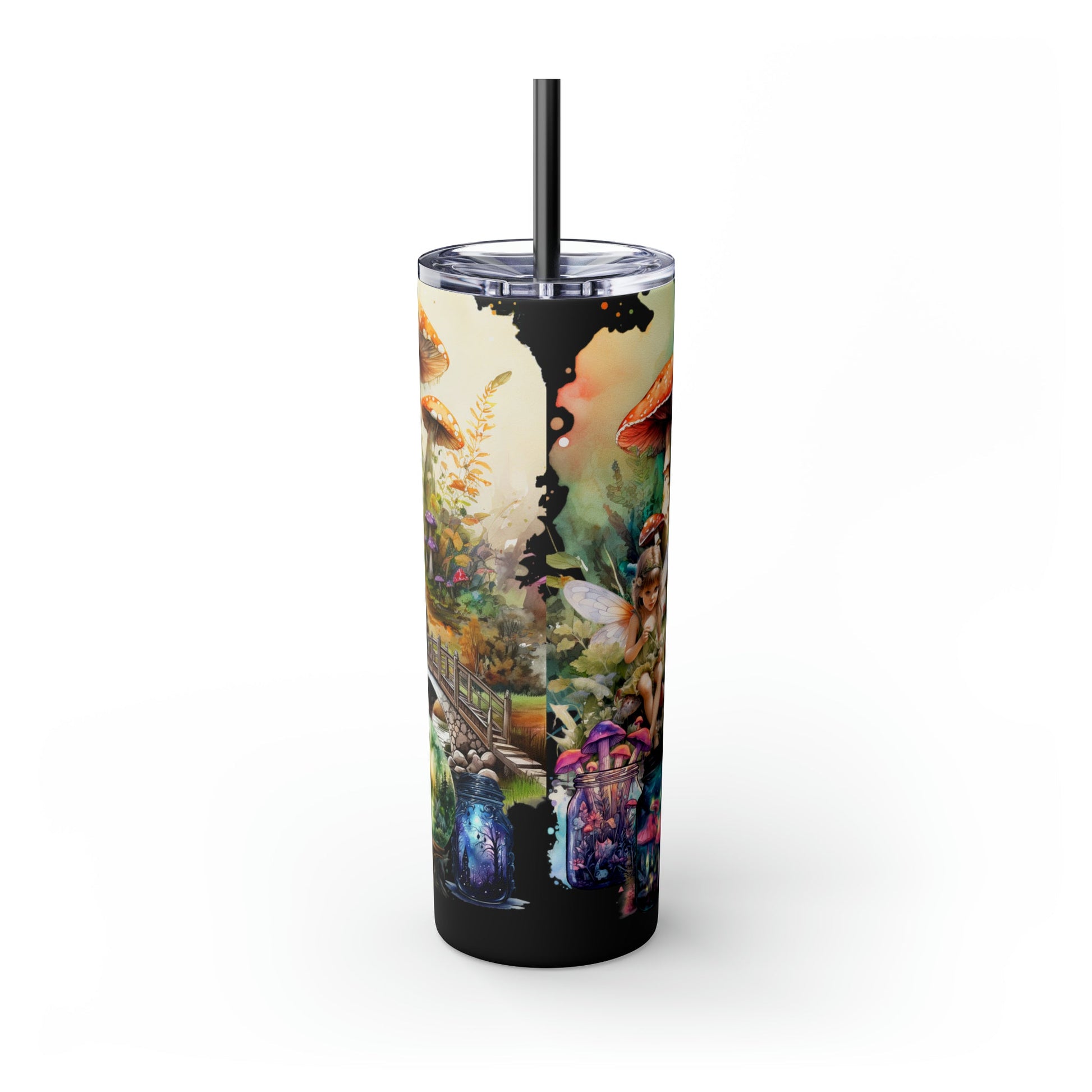 Fairy Forest Skinny Tumbler with Straw, 20oz - Moon & Starr Handcrafted Jewelry && More!