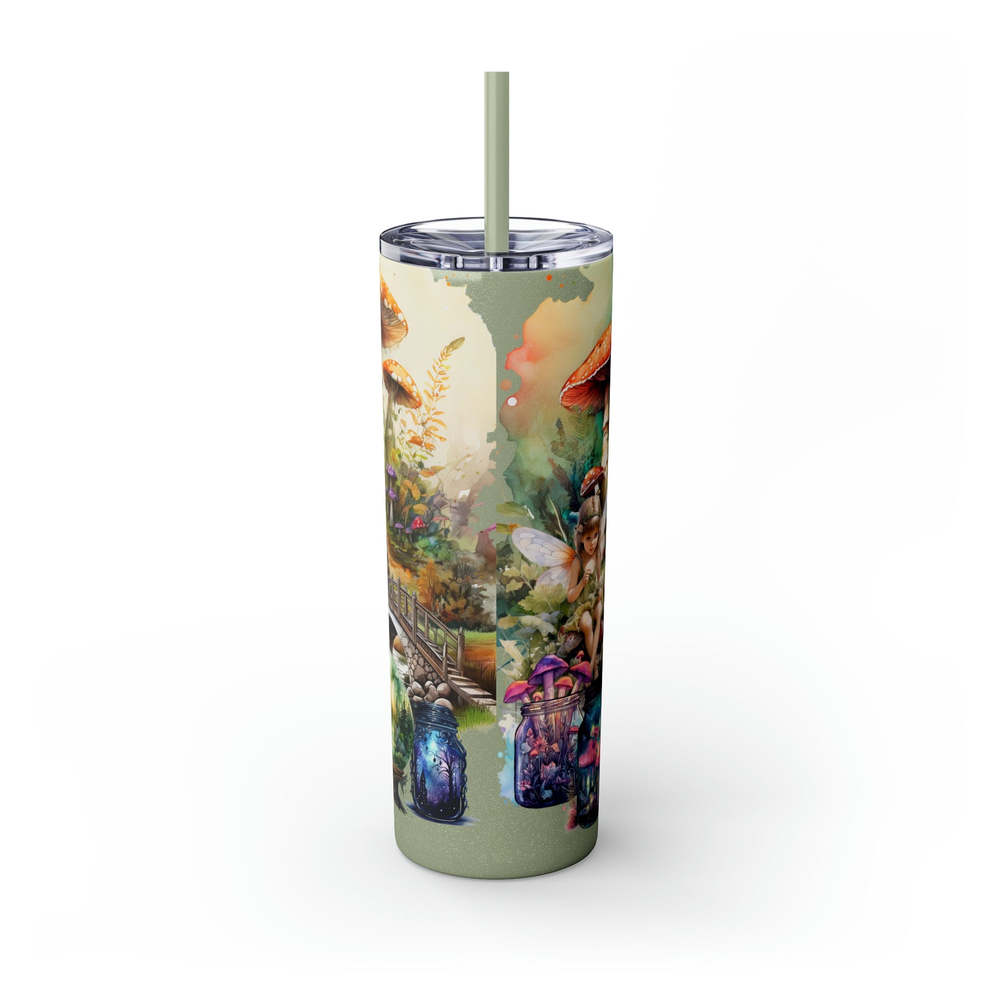 Fairy Forest Skinny Tumbler with Straw, 20oz - Moon & Starr Handcrafted Jewelry && More!