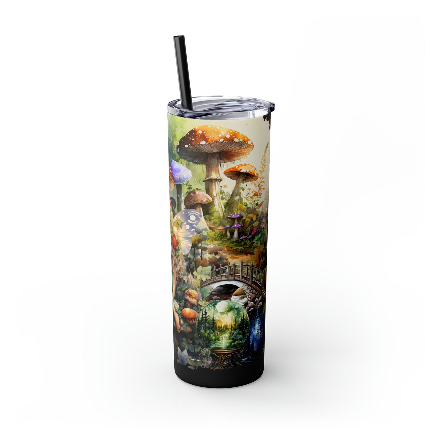 Fairy Forest Skinny Tumbler with Straw, 20oz - Moon & Starr Handcrafted Jewelry && More!