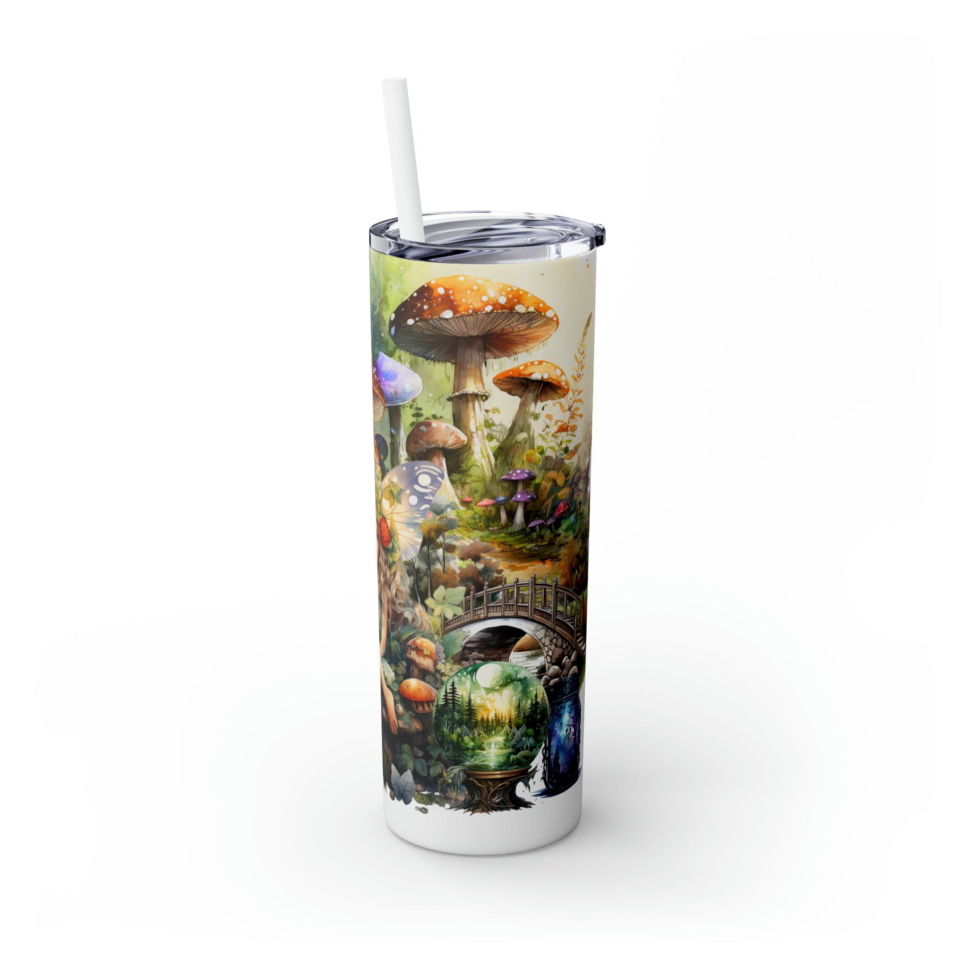 Fairy Forest Skinny Tumbler with Straw, 20oz - Moon & Starr Handcrafted Jewelry && More!