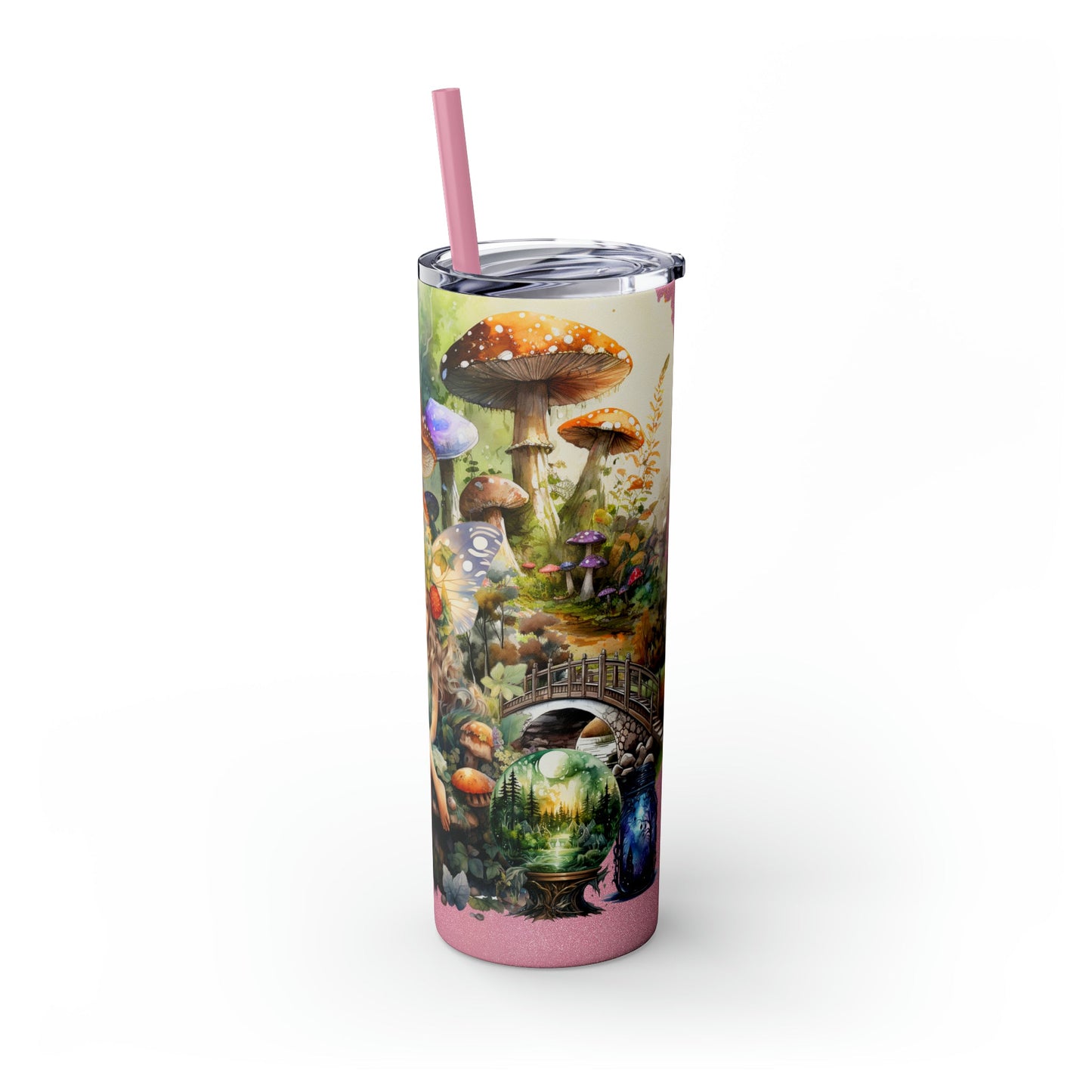 Fairy Forest Skinny Tumbler with Straw, 20oz - Moon & Starr Handcrafted Jewelry && More!